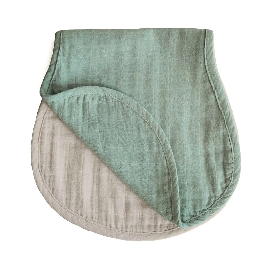 Mushie Organic Cotton Muslin Burp Cloths - Soft Baby Bibs for Newborns & Infants (2-Pack) - Perfect for Feeding, Spit-Up & Gentle Wiping