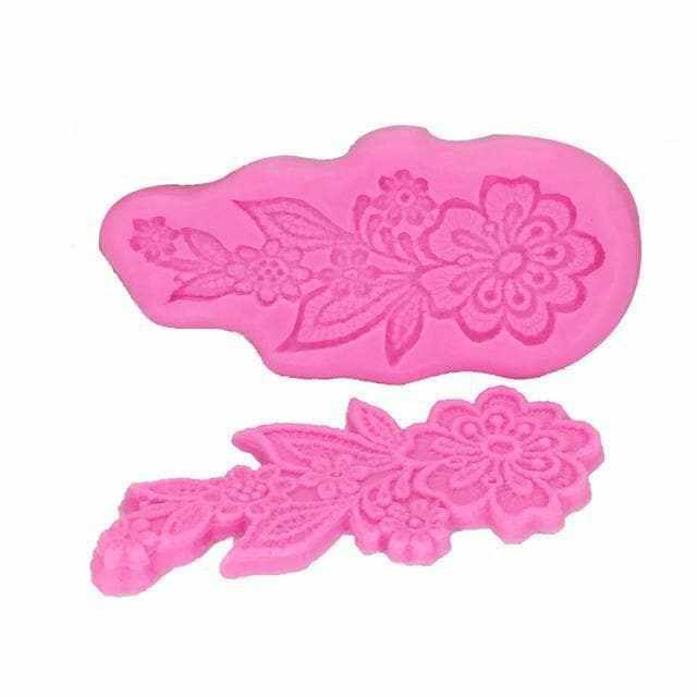 2-Piece Lace Flower Silicone Mold Set - 4 Inch Baking Molds for Cupcakes, Candles, Soap Making - Premium Food-Grade Silicone by Bakell® - Perfect for DIY Crafts, Wedding Decor & Home Baking