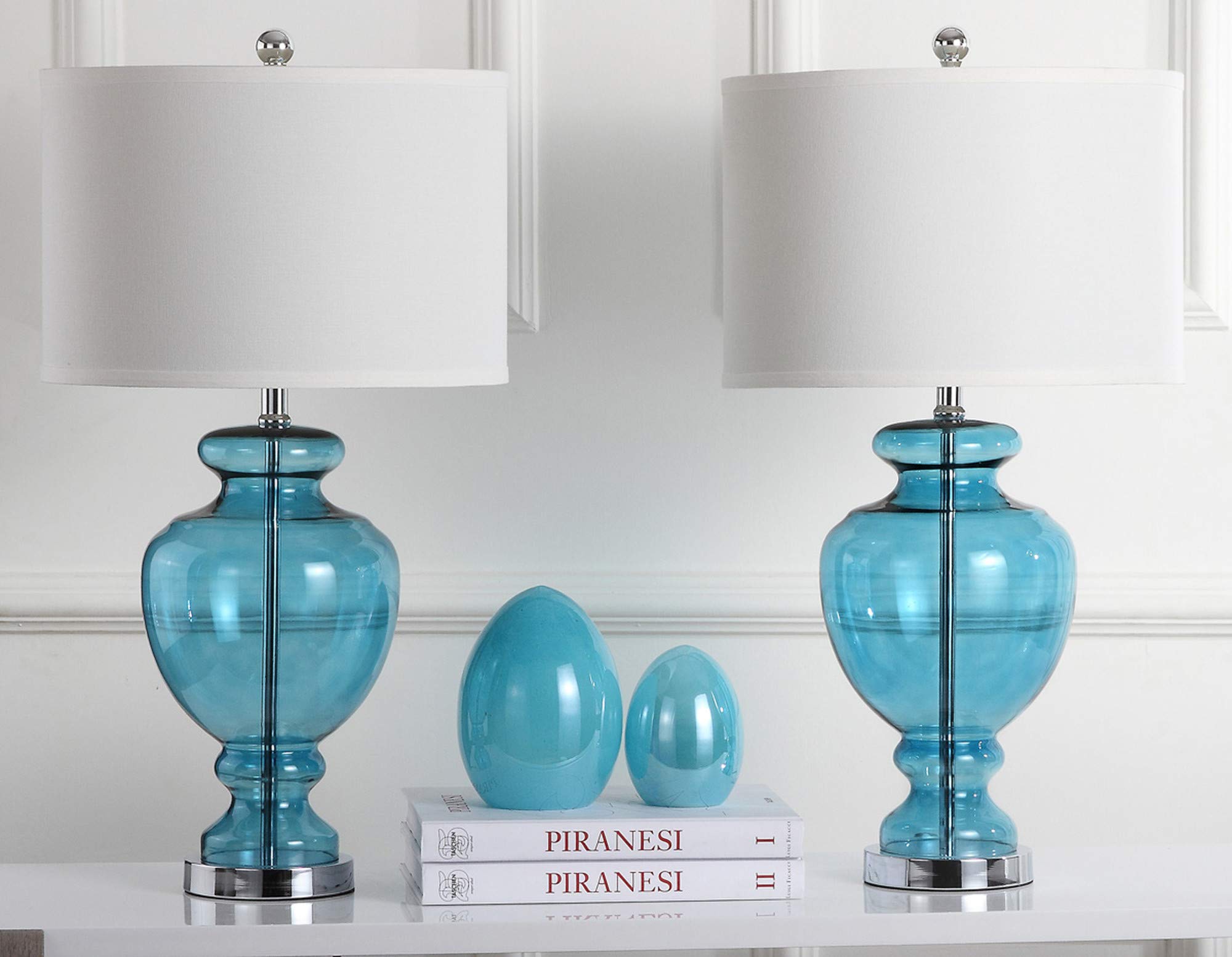 SAFAVIEH Morocco Blue Glass Table Lamp Set of 2 - 28