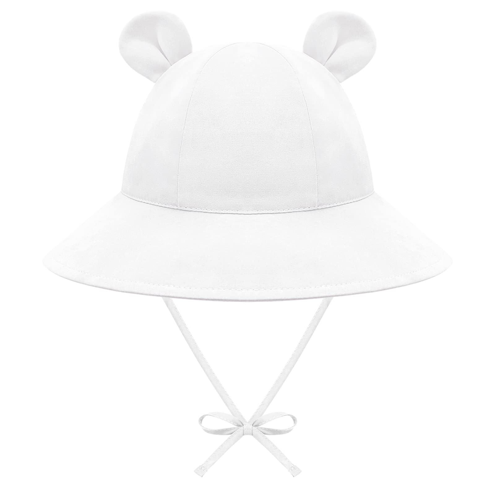 UPF 50+ Baby Sun Hat with Bear Ears - Wide Brim Toddler Hats for Boys & Girls - Infant Sun Protection for Beach, Park & Outdoor Activities