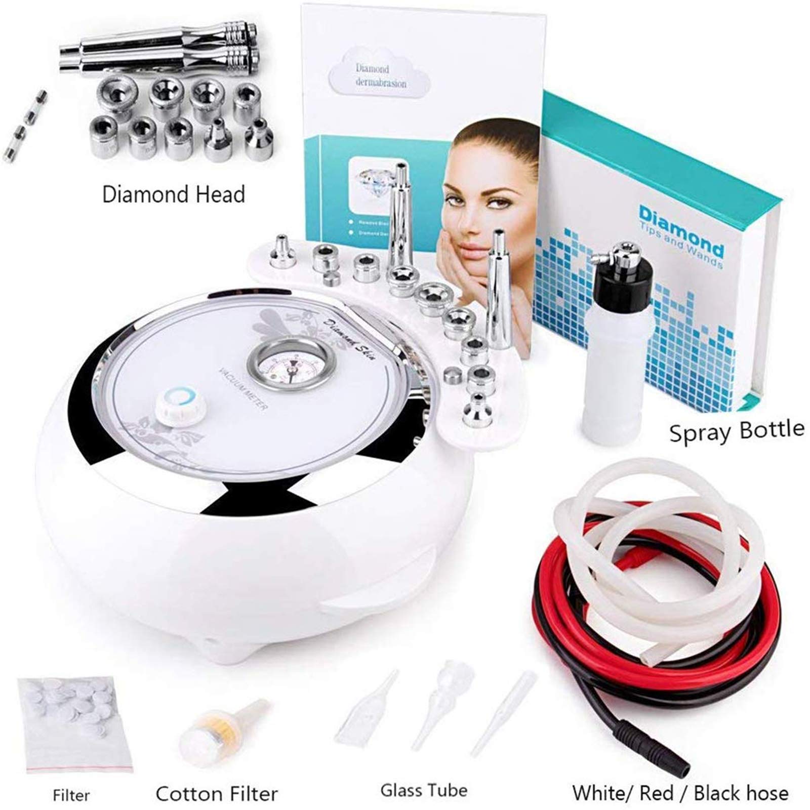Upgraded 3-in-1 Diamond Microdermabrasion Machine with 65-68cmHg Suction Power - Professional Facial Care Device for Home & Salon Use - Perfect for Exfoliation, Blackhead Removal & Skin Rejuvenation