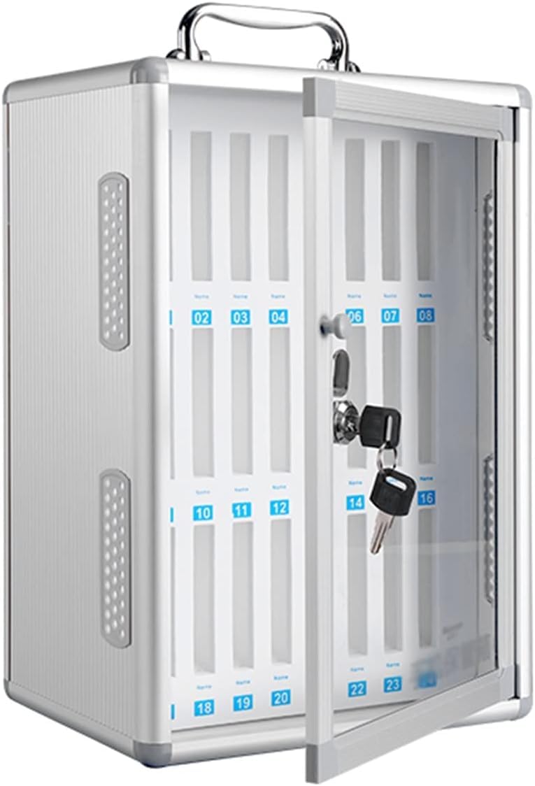 Wall Mounted Phone Storage Cabinet with Lock for Classroom - 24 Bits