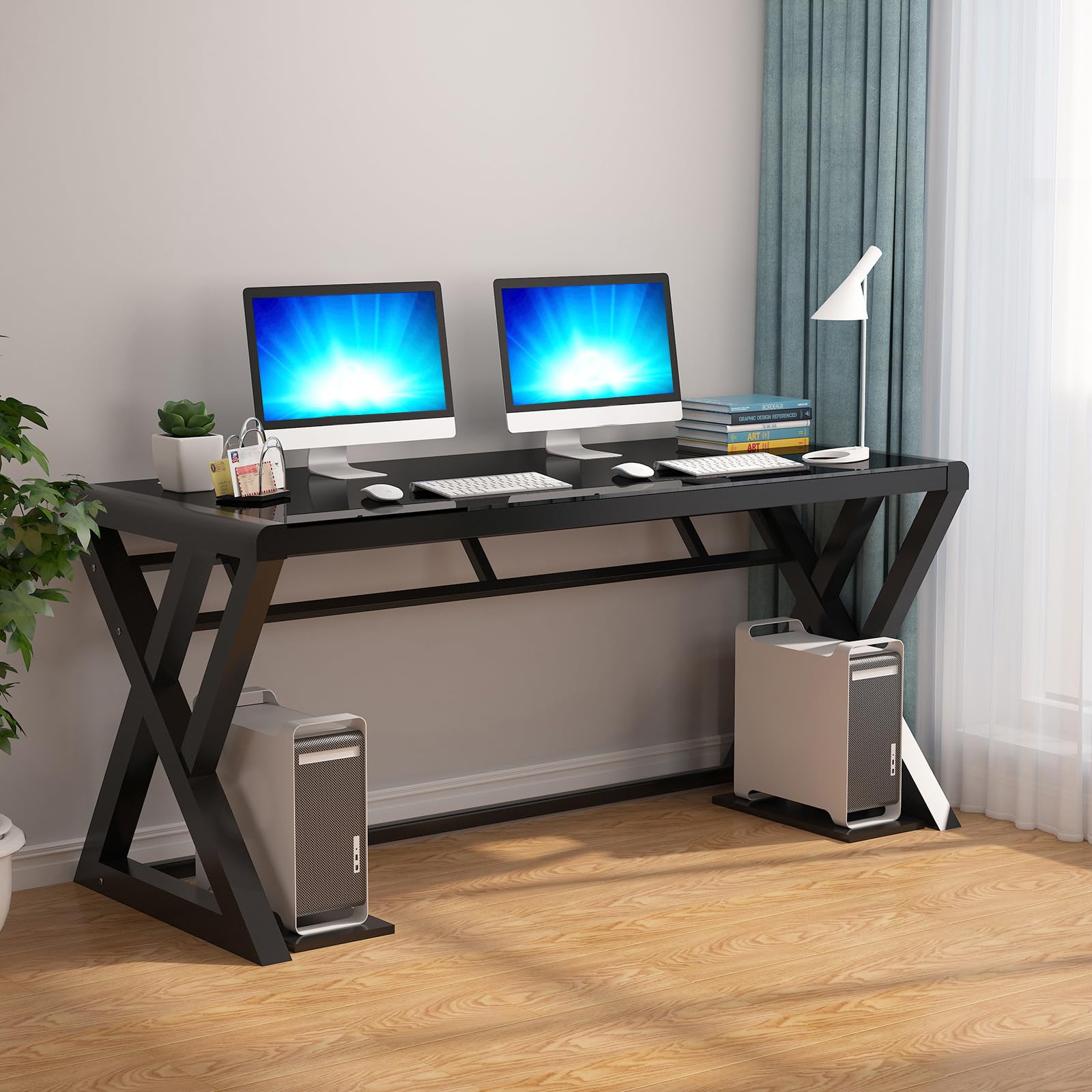 Premium Tempered Glass Computer Desk - 55.1