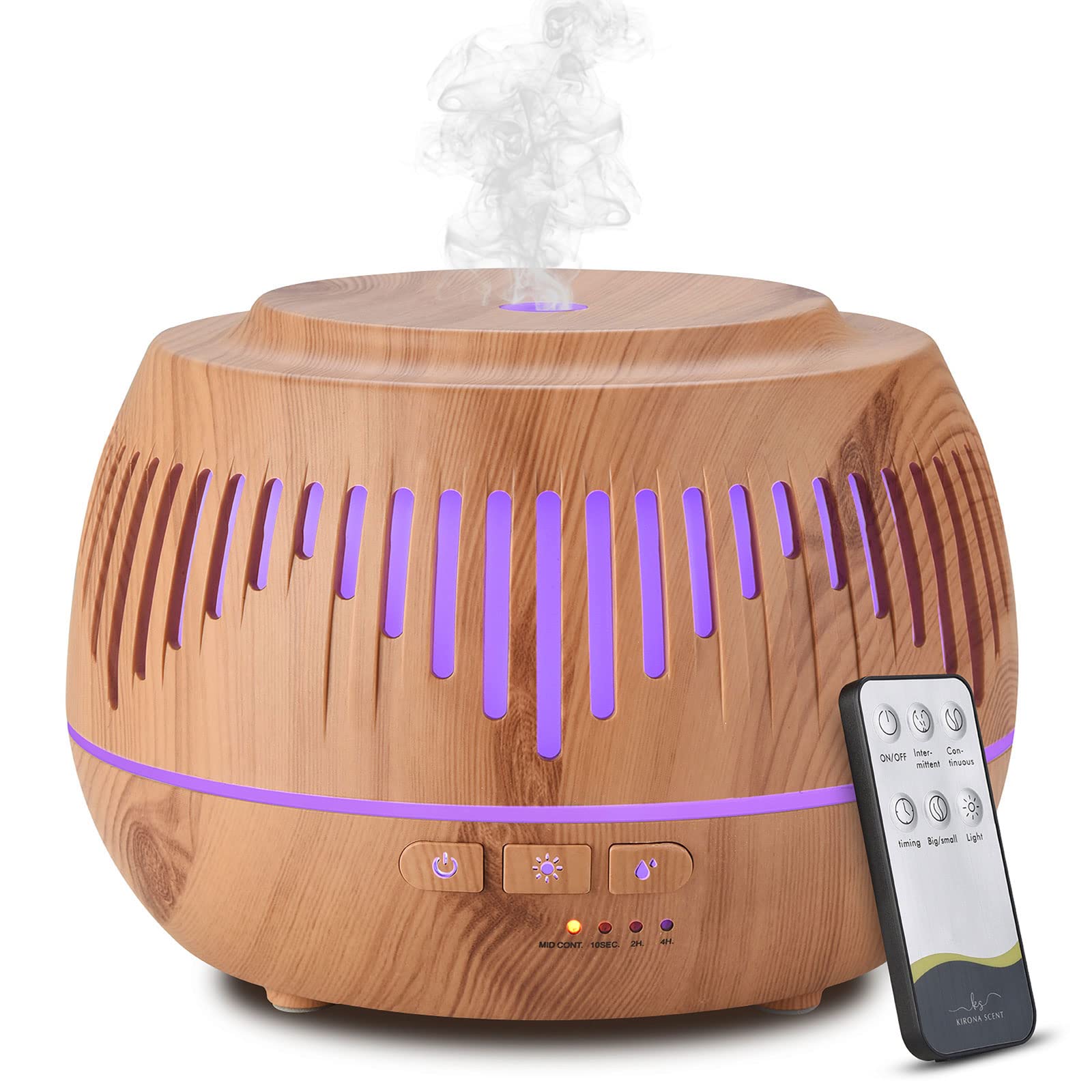 MOVOYEE 500ml Ultrasonic Cool Mist Humidifier with Essential Oil Diffuser - Quiet Air Moisturizer for Large Rooms, Bedroom, Office, Nursery - Portable Aromatherapy Device with Night Light & Remote Control - Perfect for Dry Air Relief, Baby Care, Plant Hydration & Home Spa