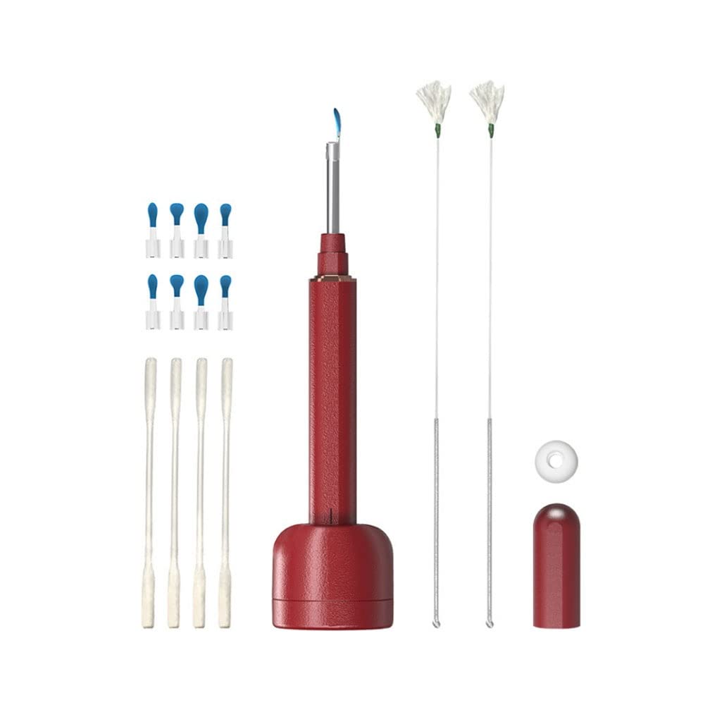WXLBHD Ear Wax Removal Kit with HD Camera & Base - Safe Ear Cleaning Tool for Adults & Kids - Red - Perfect for Home Use, Travel, and Personal Hygiene Care