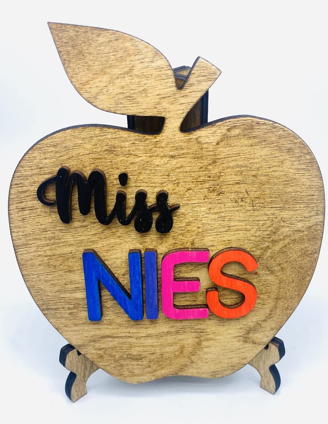 Personalized Teacher Desk Sign - Handmade in USA - Perfect Back to School & Teacher Appreciation Gift for Classroom, Office or Home Decor