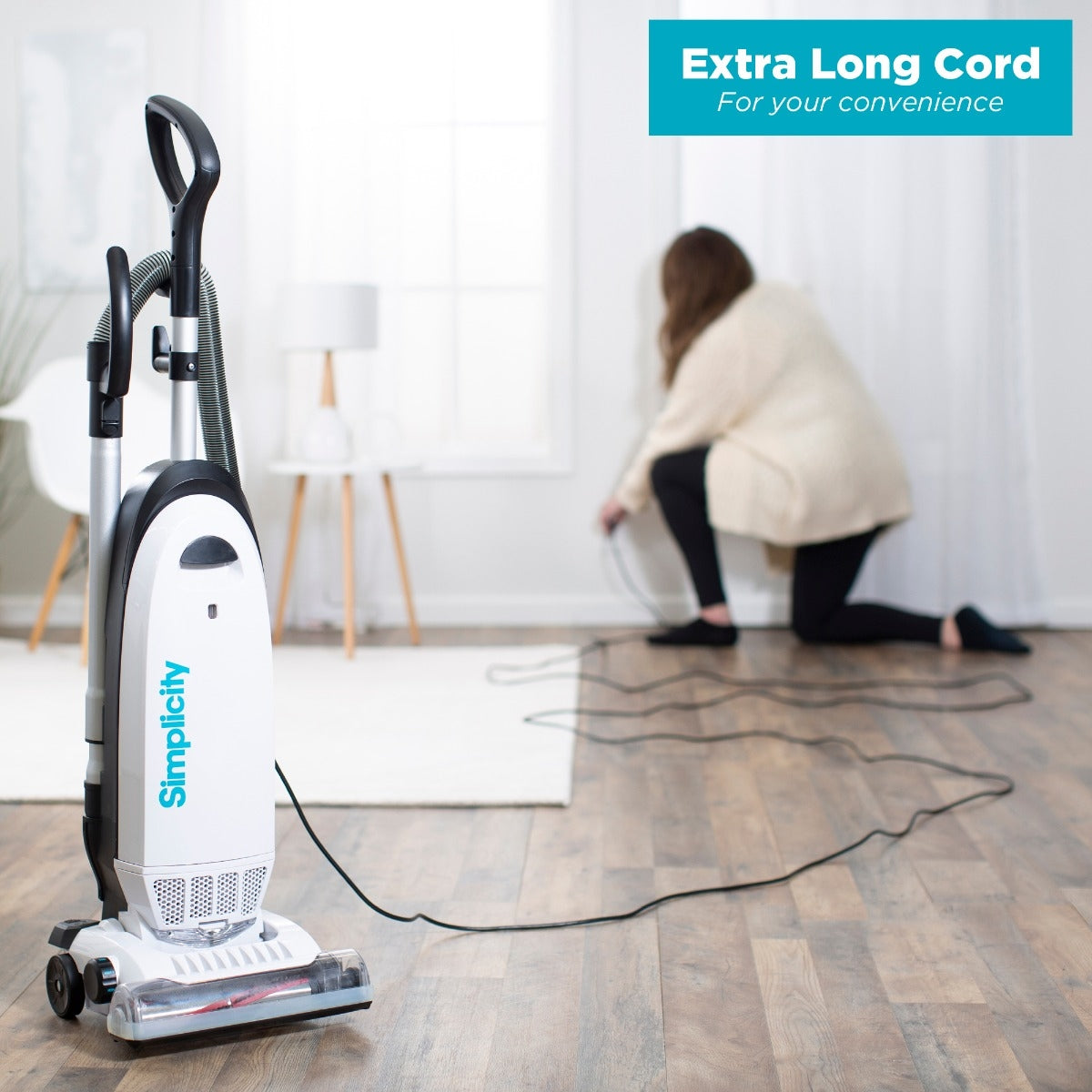Simplicity S20EZM Bagged Upright Vacuum Cleaner with Powerful Suction - Ideal for Carpet, Hardwood Floors & Pet Hair Removal in Homes & Offices