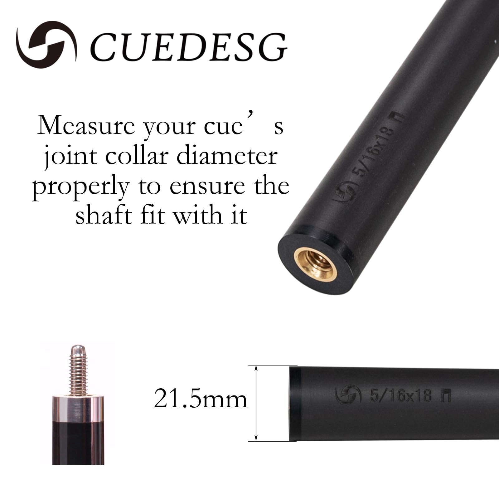 Premium Carbon Fiber Pool Cue Stick Shaft - 10.5mm/11.8mm/12.5mm Low Deflection Options - Professional Billiard Accessory with 21.5mm Joint Collar (Shaft Only) - Perfect for Tournament Play & Serious Players