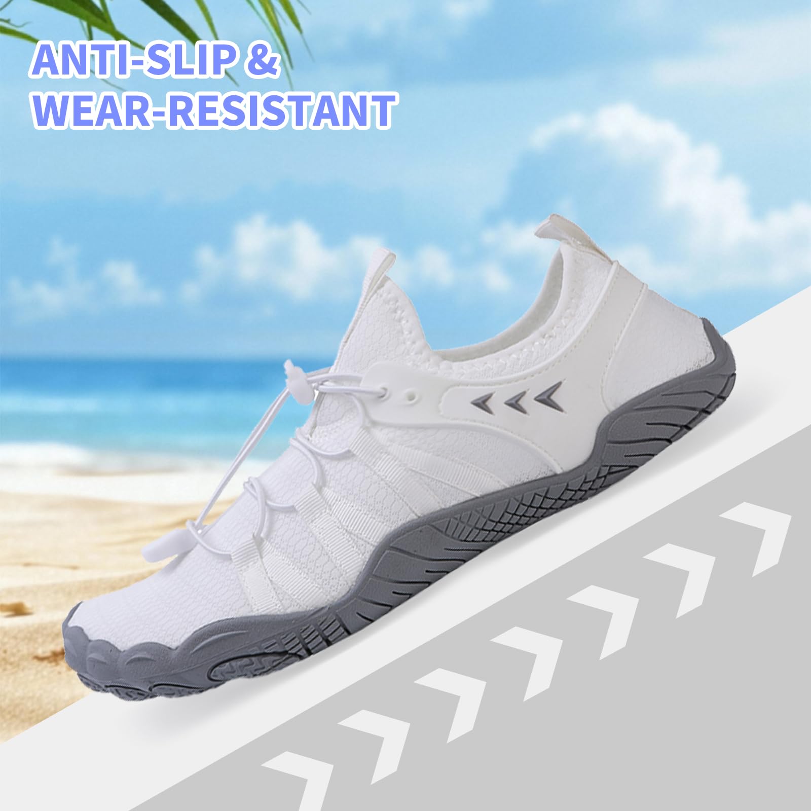 **Women's & Men's Quick-Dry Water Shoes - Barefoot Swim Shoes for Beach, Pool, Surf, River & Water Park - Slip-On Aqua Shoes for Yoga, Hiking & Outdoor Activities**
