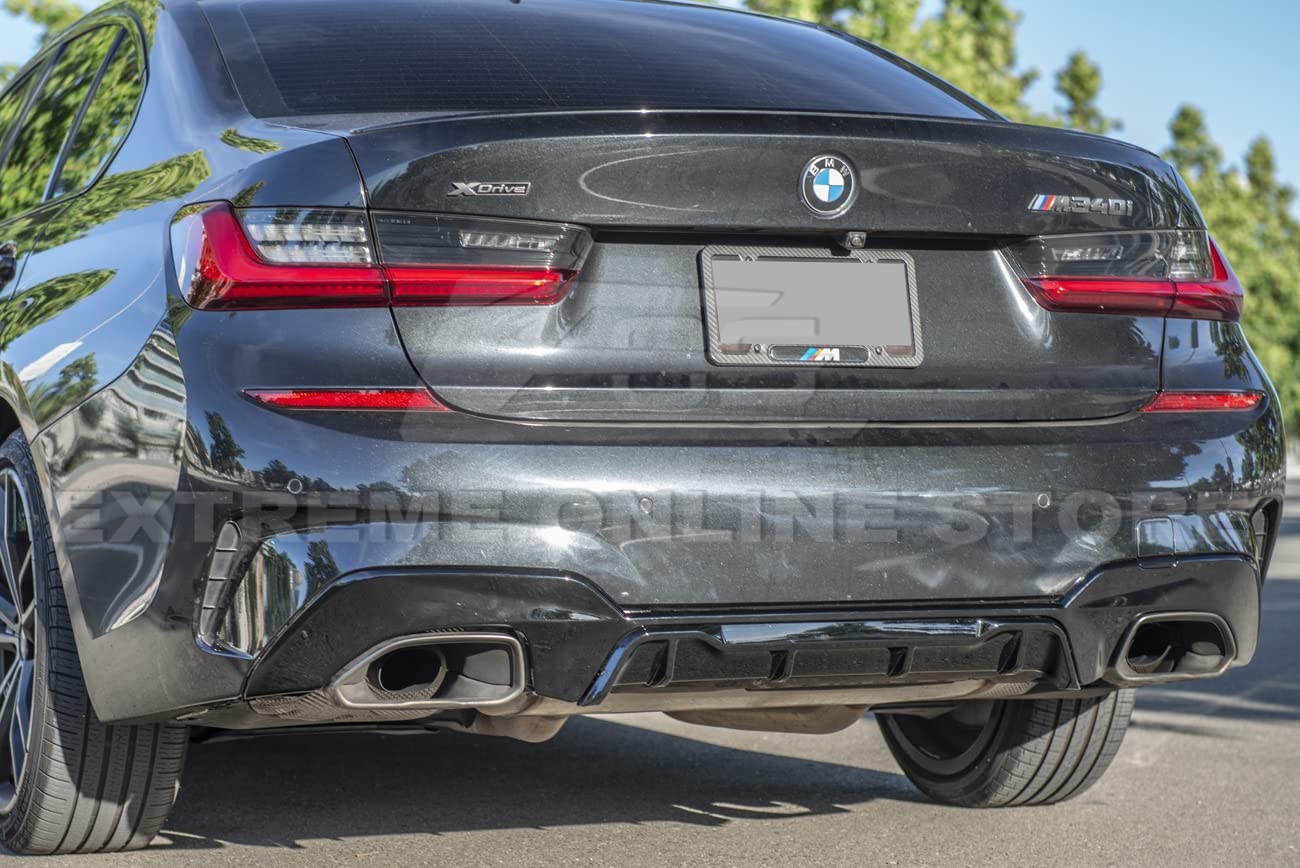 BMW G20 M340i M-Performance Style Rear Bumper Diffuser (2019-2023) - Gloss Black ABS Plastic Replacement Part | Perfect Upgrade for Sporty Look & Enhanced Aerodynamics
