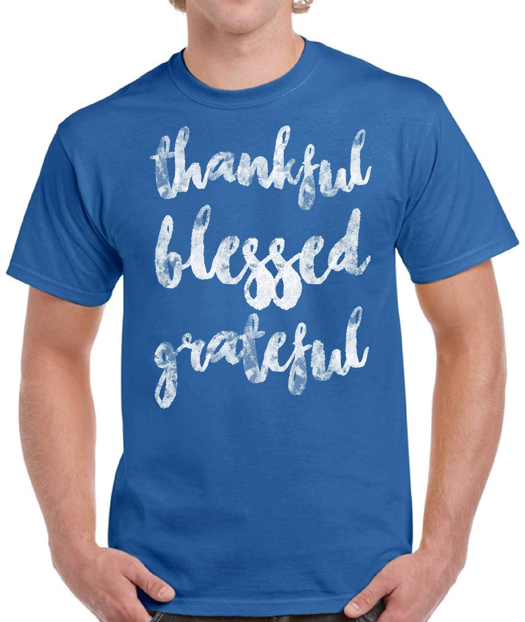 Funny Ugly Christmas Sweater & Thanksgiving T-Shirt for Men - Thankful Blessed Grateful Holiday Shirts - Perfect for Christmas Parties & Family Gatherings