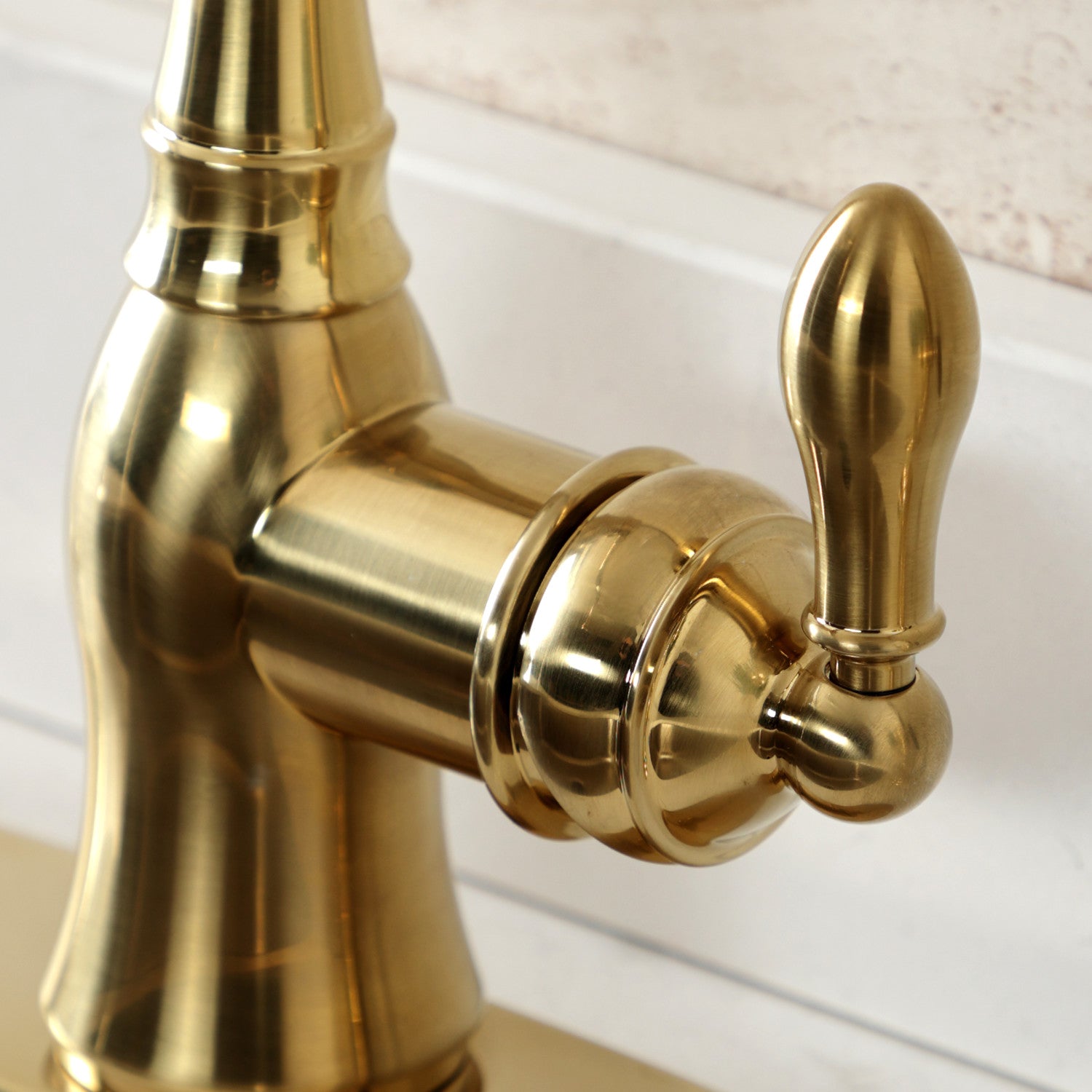 American Classic GSY7707ACLBS Single Handle 2 or 4 Hole Deck Mount Kitchen Faucet with Brass Side Sprayer, Brushed Brass - Perfect for Modern Farmhouse & Commercial Kitchens