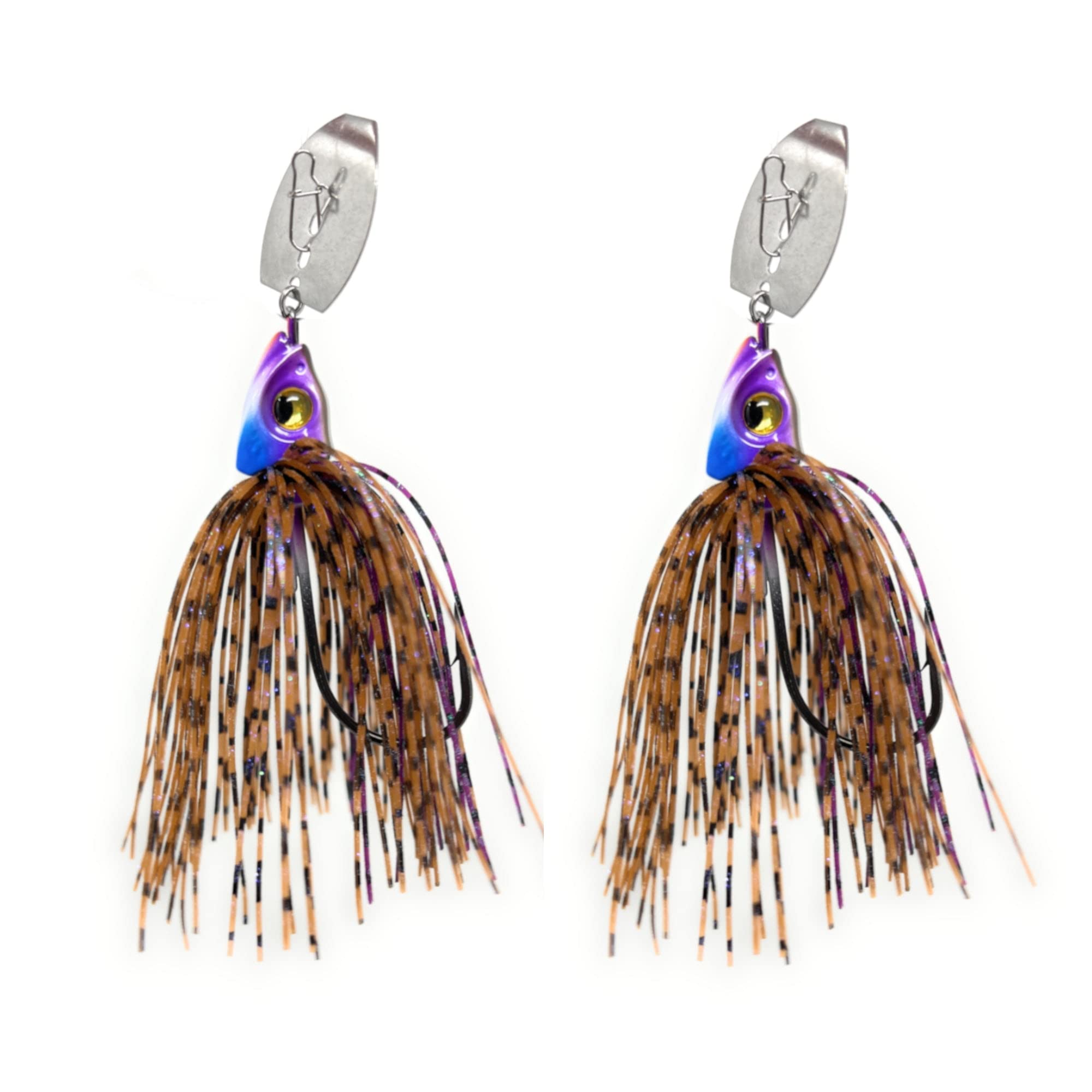 Reaction Tackle Tungsten Bladed Jig Heads for Bass Fishing - Premium Swimbait Jigs for Large/Smallmouth Bass, Trout & Walleye - Chatter Sound Vibrating Spinner Bait Lures (2-Pack) - Perfect for Freshwater Fishing & Tournament Angling
