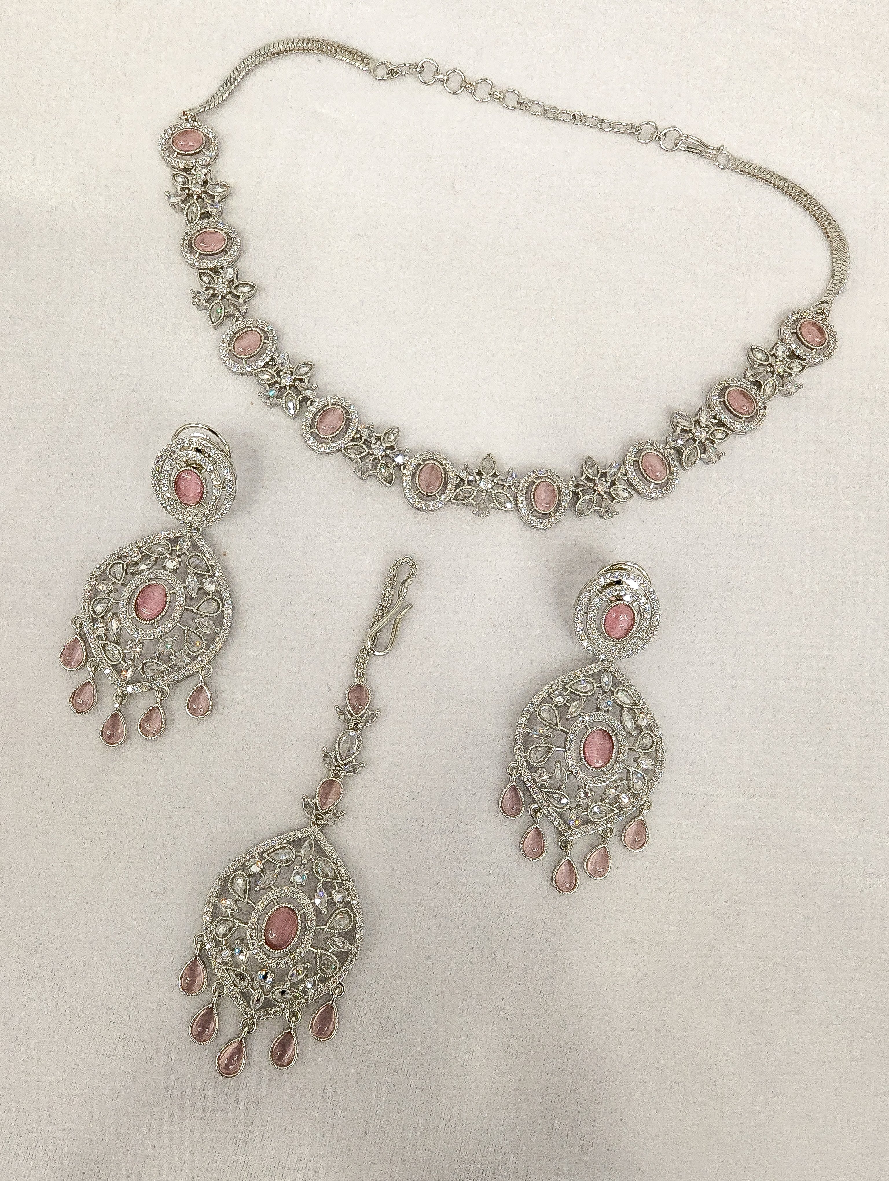 Taara CZ Jewelry Set - Elegant Cubic Zirconia Necklace, Earrings & Bracelet for Women | Perfect for Parties, Weddings & Special Occasions