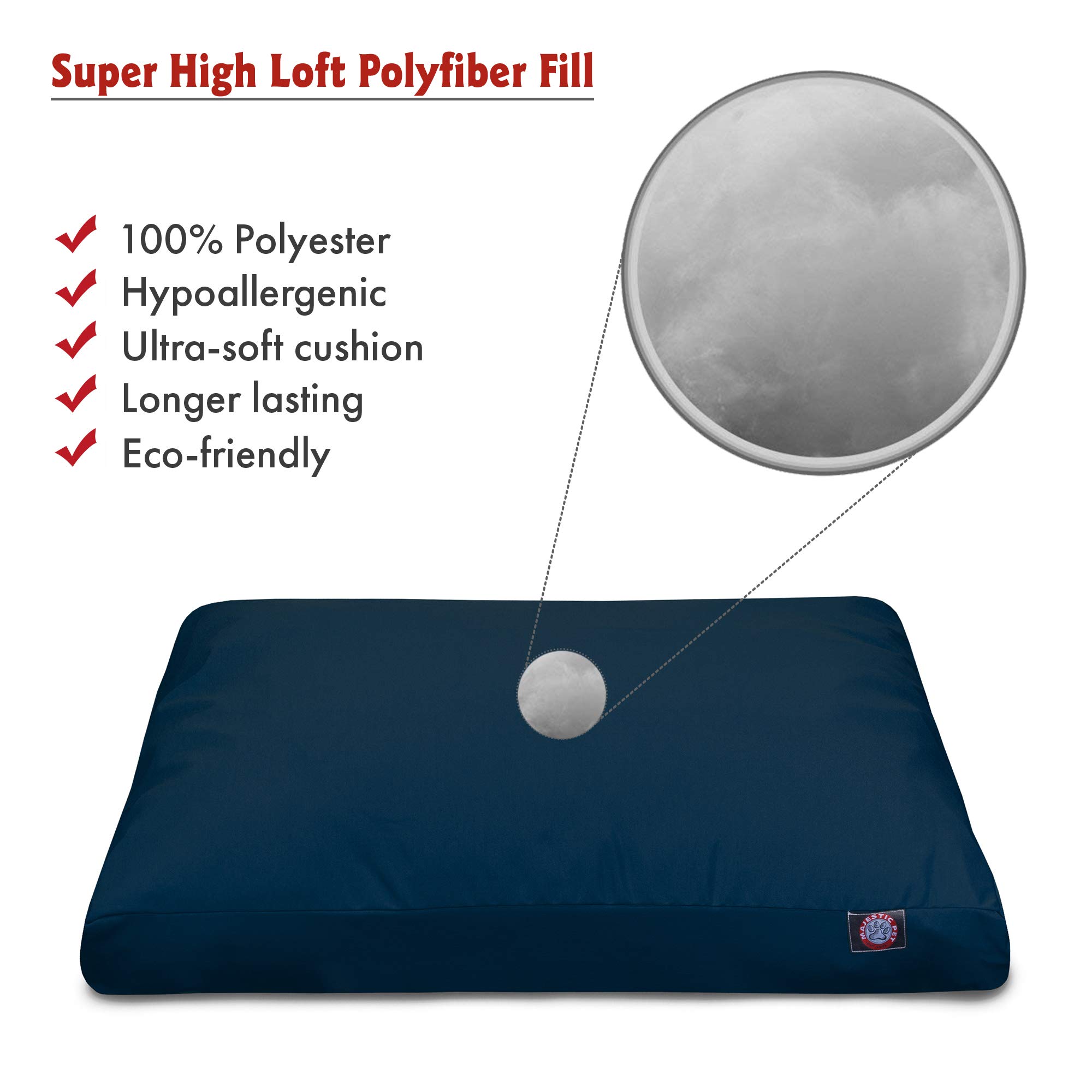 Majestic Pet Solid Navy Blue Small Rectangle Pet Bed - Cozy & Comfortable Dog Bed for Small Breeds - Perfect for Crates, Kennels & Home Use