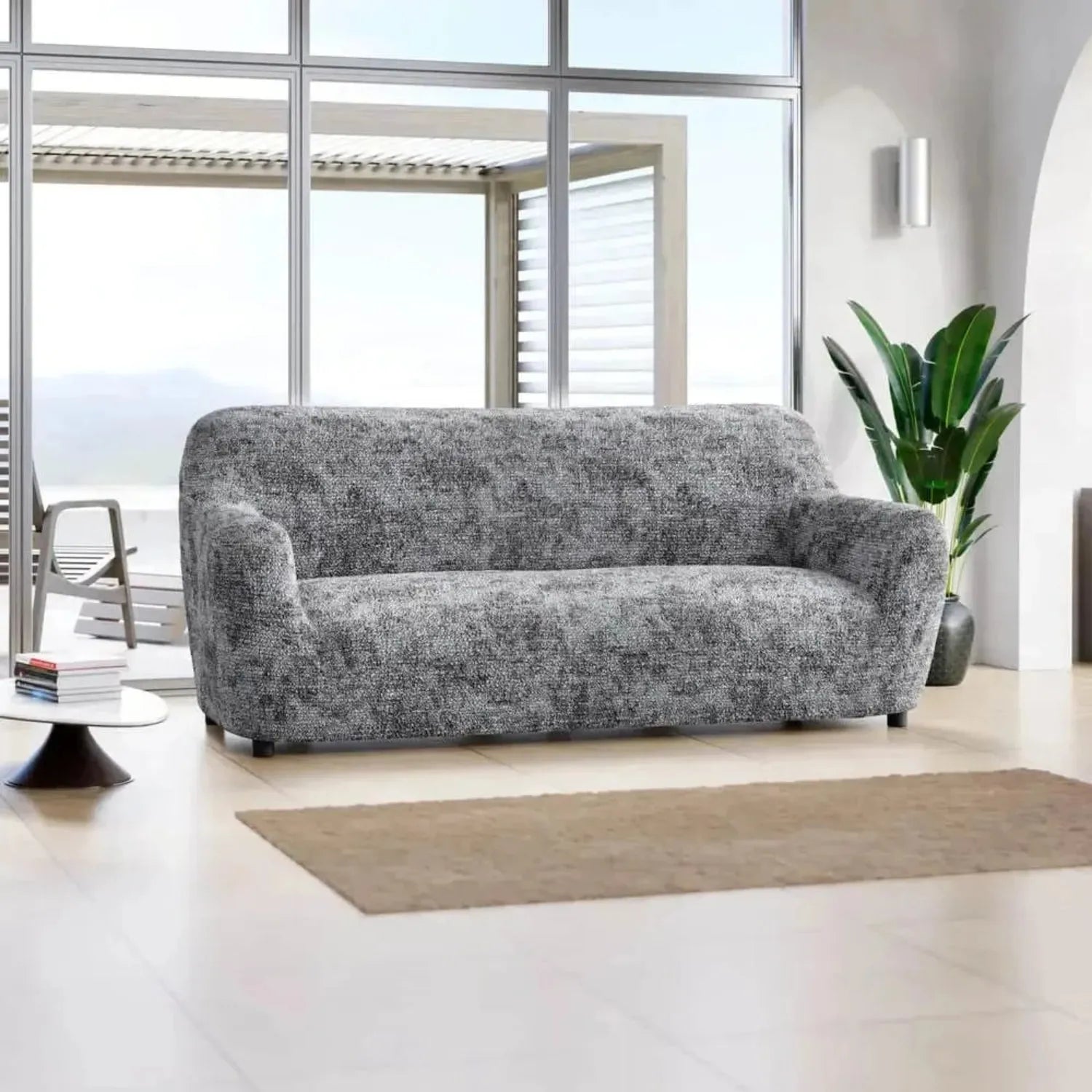 3 Seater Sofa Slipcover - Soft Microfiber Printed Fabric - Perfect for Living Room, Family Room & Home Decor
