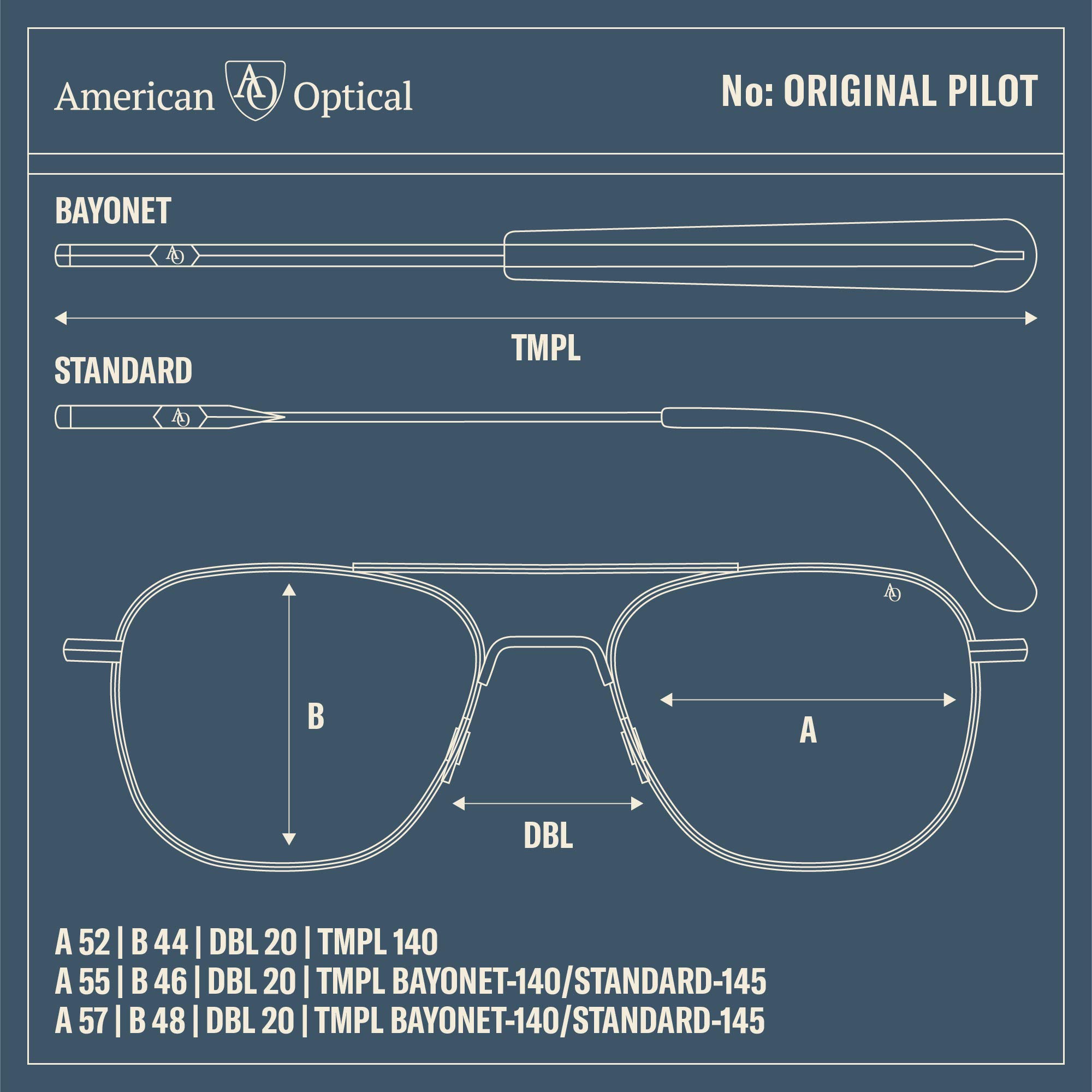 AO Original Pilot Sunglasses - SkyMaster Mirrored Polarized Aviator Sunglasses with Bayonet Temple - UV Protection for Driving, Flying & Outdoor Activities