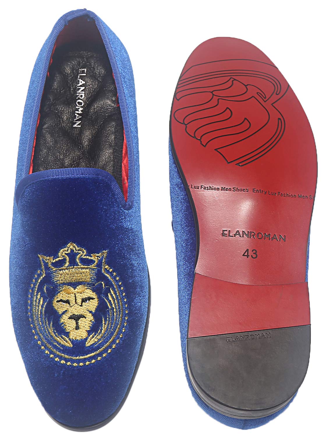 ELANROMAN Men's Velvet Embroidered Loafers - Fashionable 1.0 & 2.0 Dress Shoes for Wedding, Prom, Party & Formal Occasions