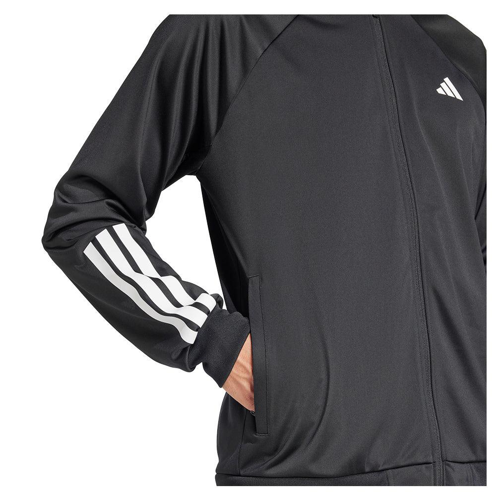 Men's 3-Stripe Knit Tennis Jacket - Black | Lightweight Athletic Pullover for Tennis, Golf & Casual Wear | Breathable Stretch Fabric for Sports & Outdoor Activities