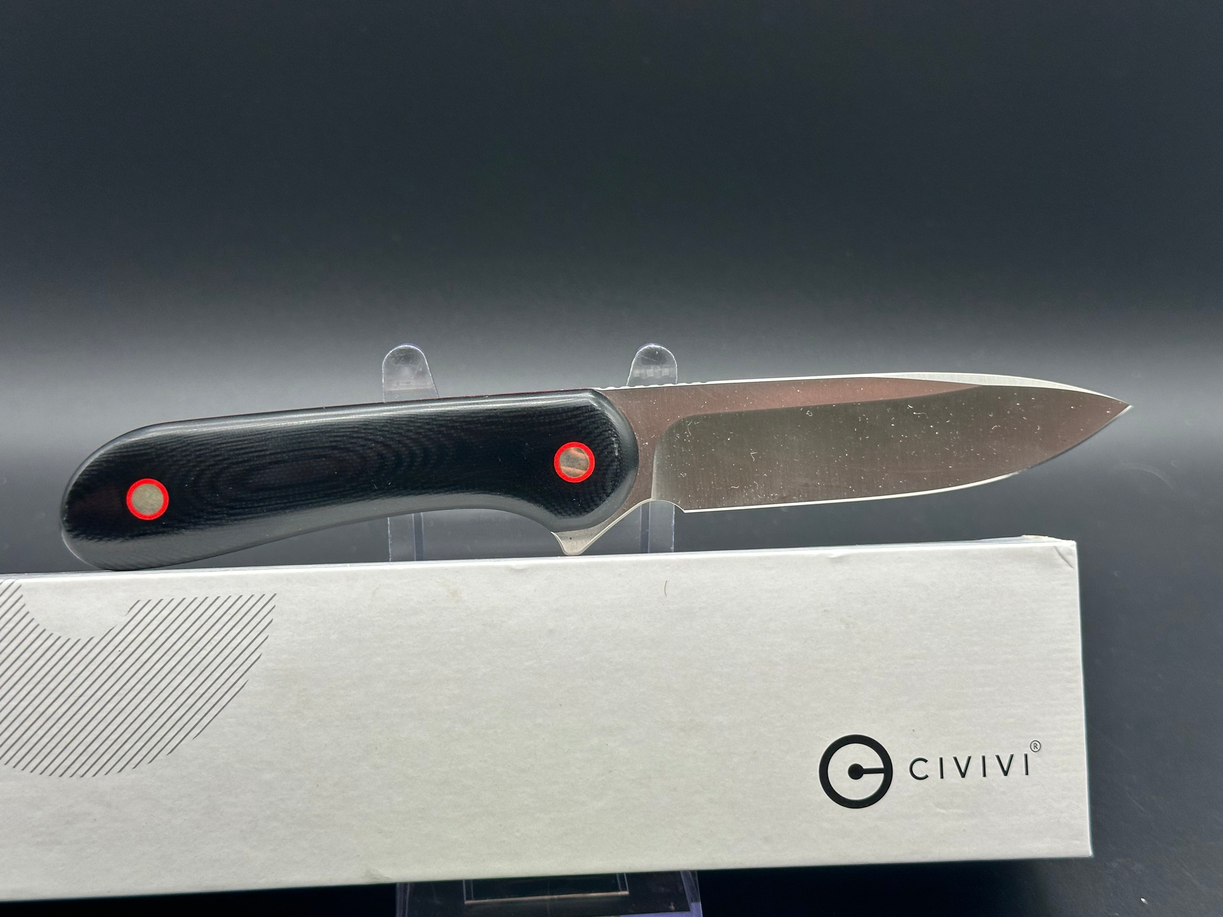 CIVIVI Elementum Fixed Blade Knife - Black G10 Handle with Satin Finish - Perfect for Outdoor Camping, Hunting, and Survival Activities