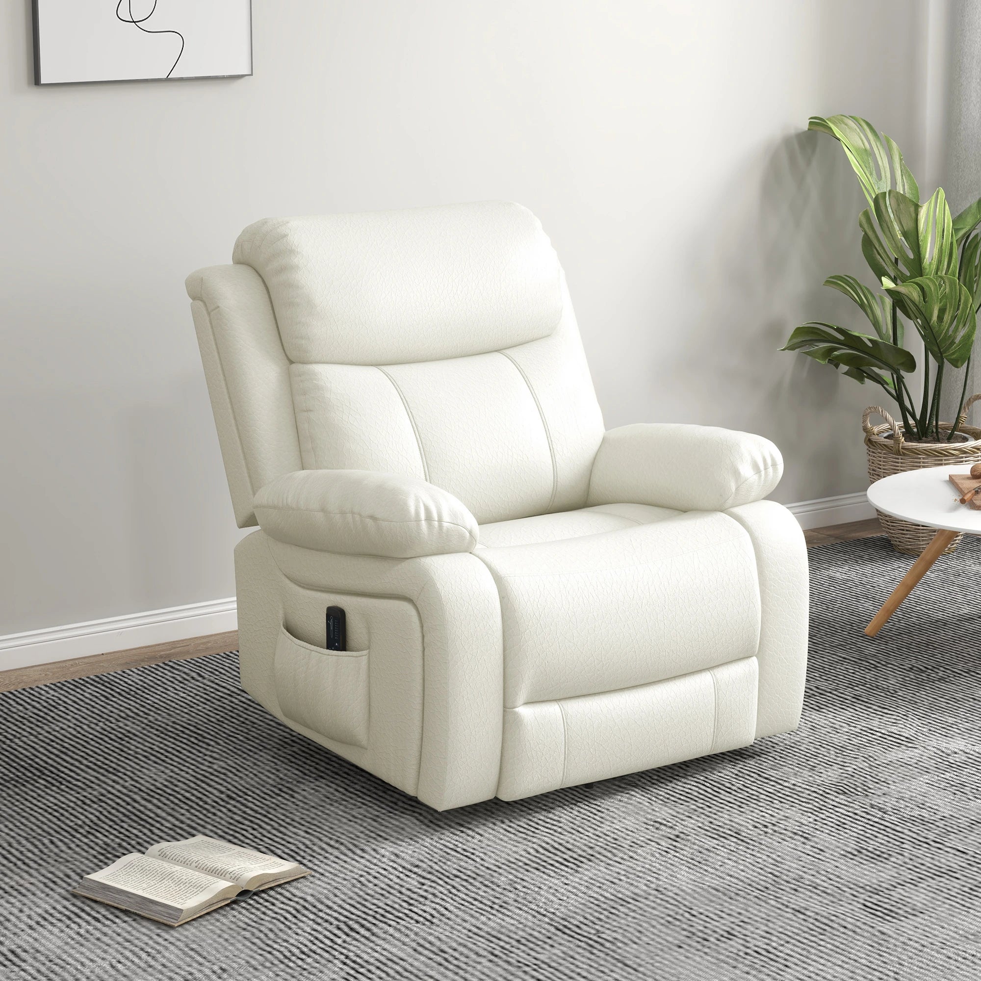 Premium Faux Leather Vibration Massage Reclining Swivel Chair - 3 Color Options for Home, Office & Gaming Relaxation
