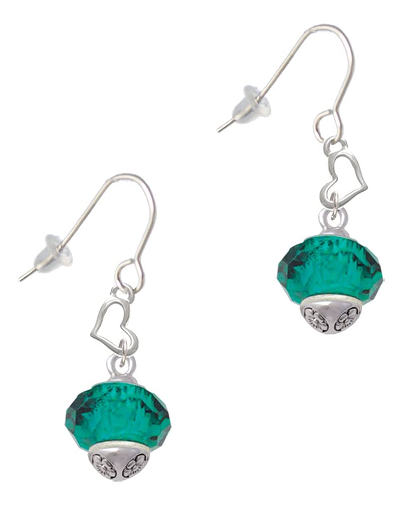 Faceted Glass Heart Earrings - French Hook for Daily Wear