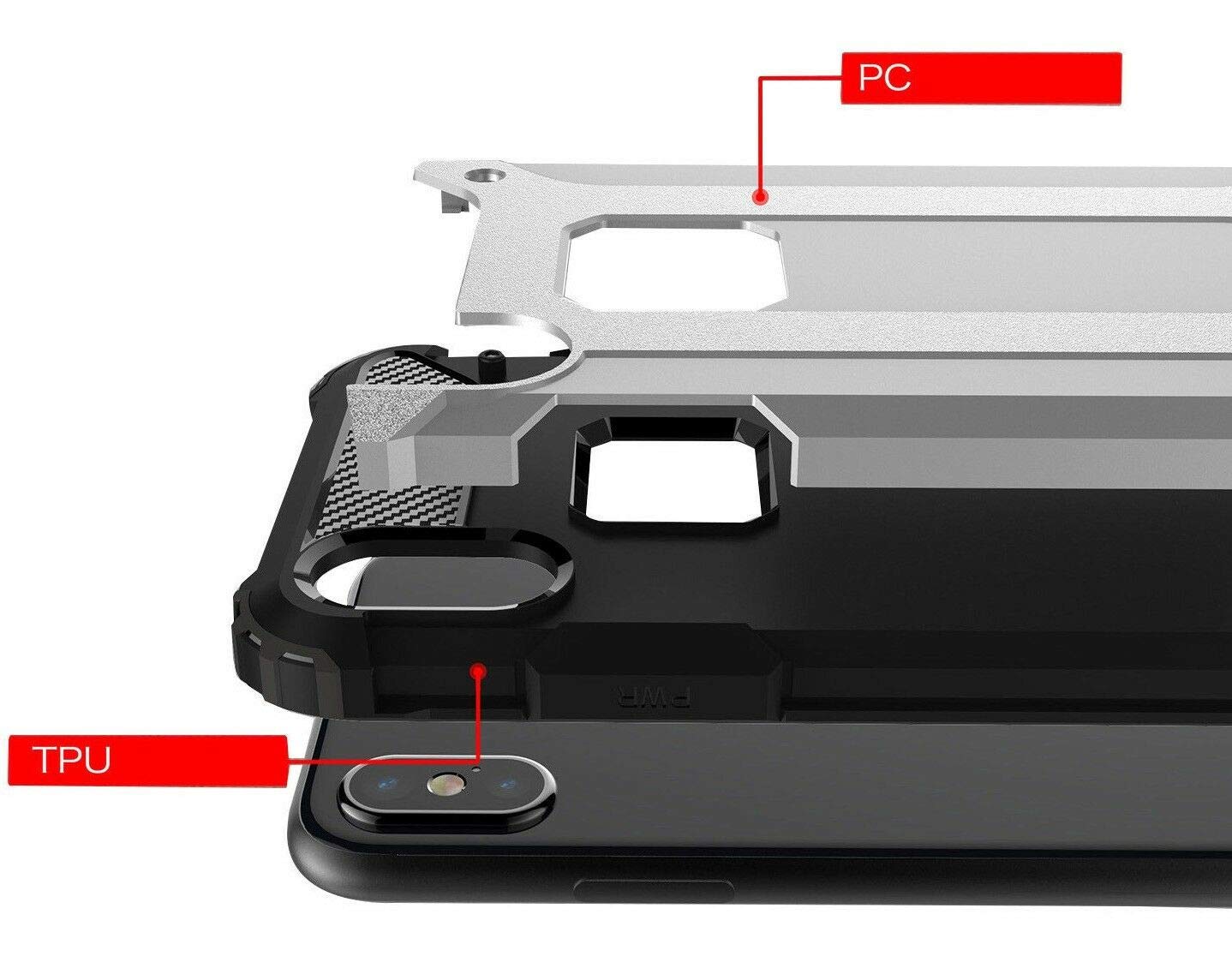 SuperGuardZ Heavy Duty Shockproof Case for iPhone Xs & iPhone X - Slim Protective Armor Cover [Black] | Perfect for Outdoor Activities, Work & Everyday Protection