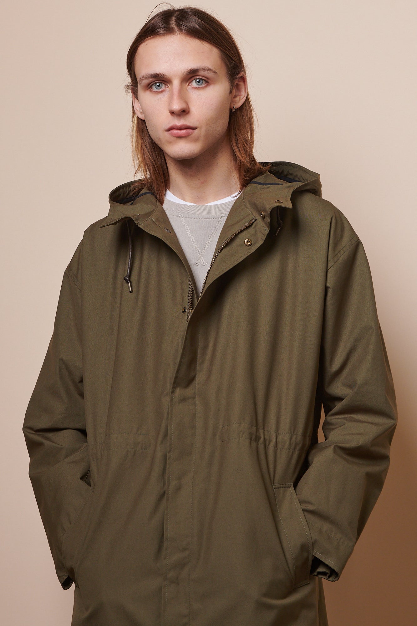 Men's Waterproof Winter Parka Jacket with Hood - Olive Green for Outdoor Hiking & Cold Weather