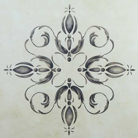 Palazzo Centerpiece Ceiling Stencil - DIY Home Decor Stencils for Walls, Floors & Furniture - Perfect for Bedroom, Living Room & Wedding Decor