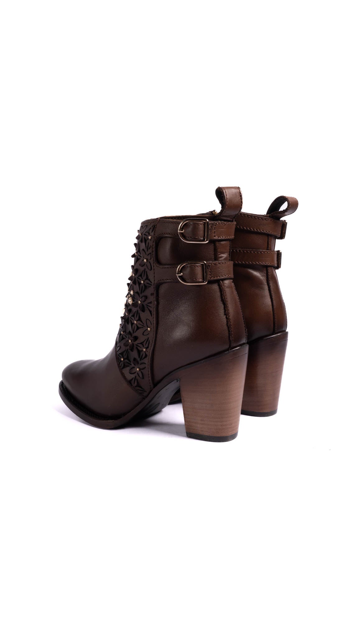 Women's Cuadra CU338 LD Moka Laser & Crystal Embellished Round Toe Boots - Stylish Cowgirl Boots for Western Fashion, Country Concerts & Night Out