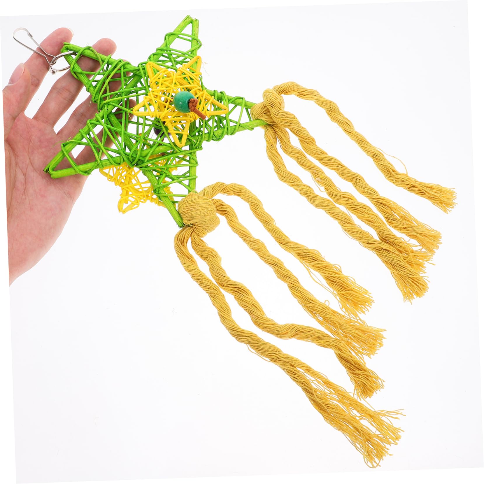 3pcs Parrot Chew Toys - Natural Wooden Skewers, Foraging Paper & Rattan Ball - Bird Molar & Shredder Toys for Parakeets, Cockatiels, Lovebirds - Perfect for Cage Hanging & Mental Stimulation
