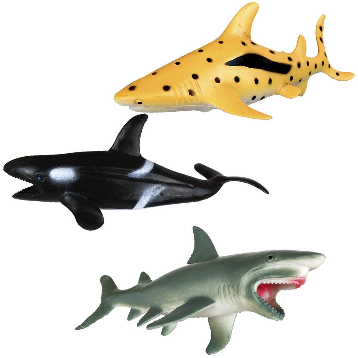 Shark Toys Figures - 6 Piece Ocean Animal Set, Plastic Sea Creatures for Kids, Aquatic Educational Toys, Perfect for Birthday Gifts & Underwater Playtime