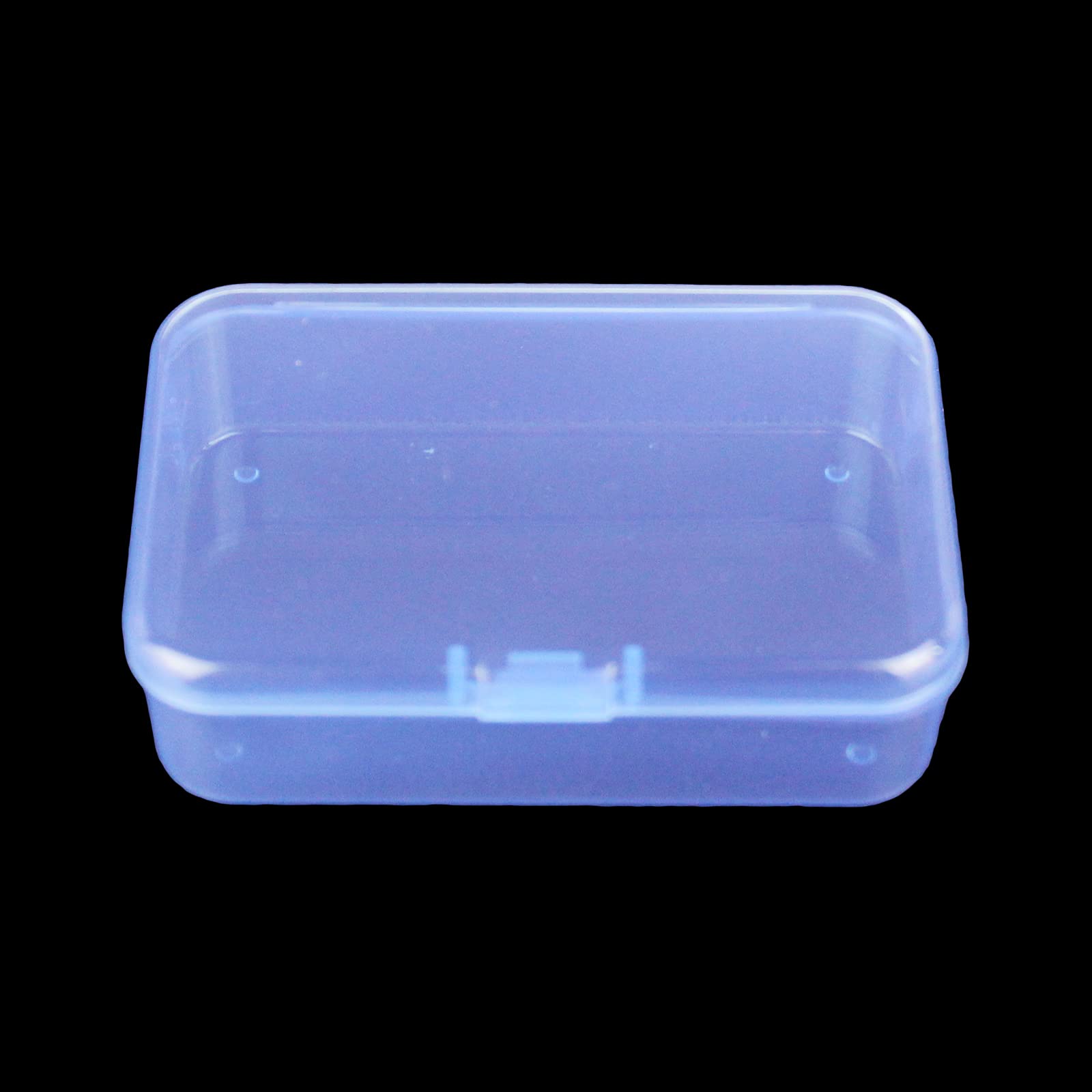 12-Piece Mini Rectangular Plastic Storage Boxes with Hinged Lids - Small Organizer Containers for Jewelry, Beads, Crafts & Office Supplies (Blue, 3.3