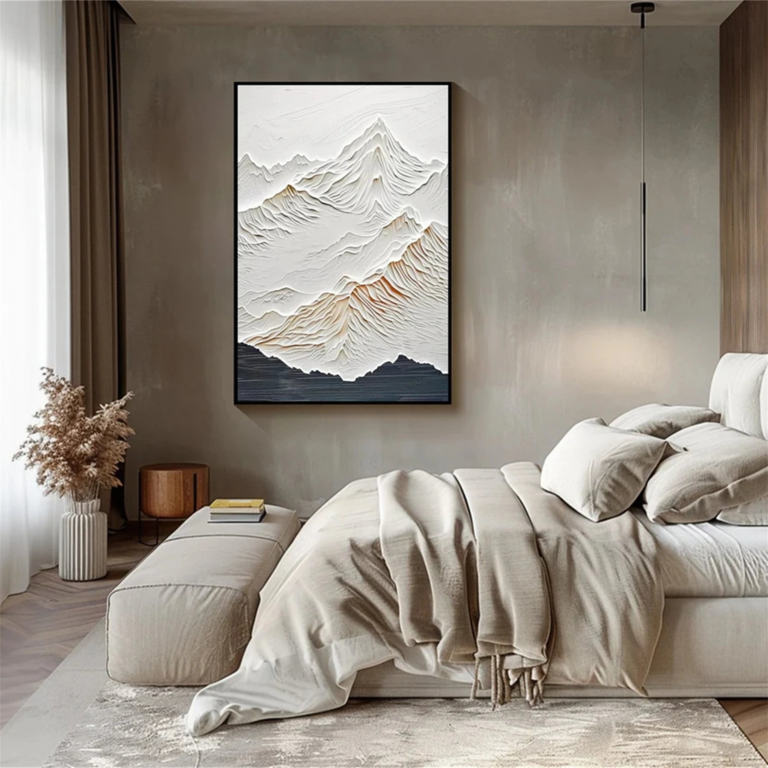 Minimalist Textured Plaster Art Painting - Abstract Wall Decor for Living Room & Bedroom | #MM159