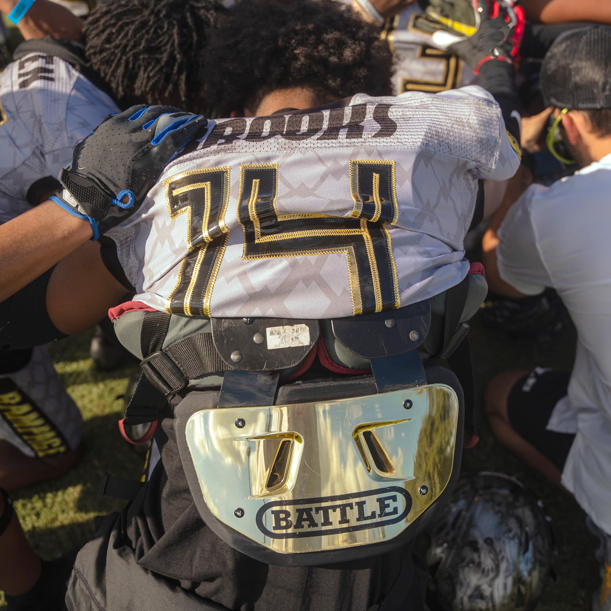 Battle Sports Chrome Football Back Plate – Hard Shell Lower Back Protector with Contoured Foam for High-Impact Protection | Adult & Youth Football Gear | Perfect for Tackle Football, Training & Contact Sports