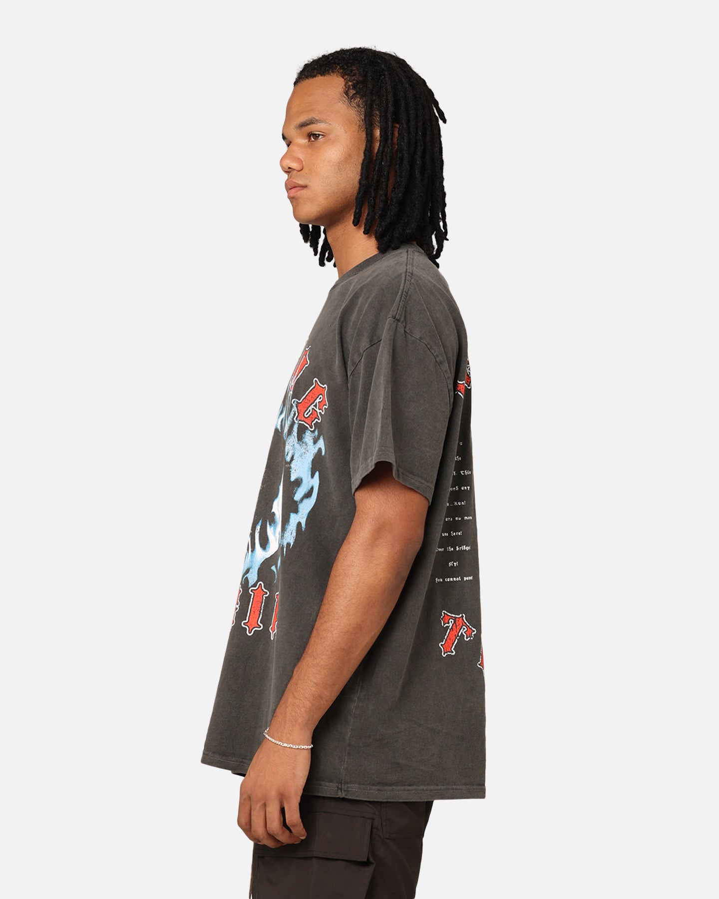 Lord of The Rings Balrog Heavyweight T-Shirt - Black Vintage Wash | Officially Licensed LOTR Graphic Tee for Men & Women - Perfect for Cosplay, Conventions & Fantasy Fans