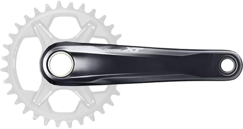 Shimano Deore XT Crankset - Unisex Adult Mountain Bike Cranks, 165mm, Black | Durable MTB Crankset for Trail & Cross-Country Cycling