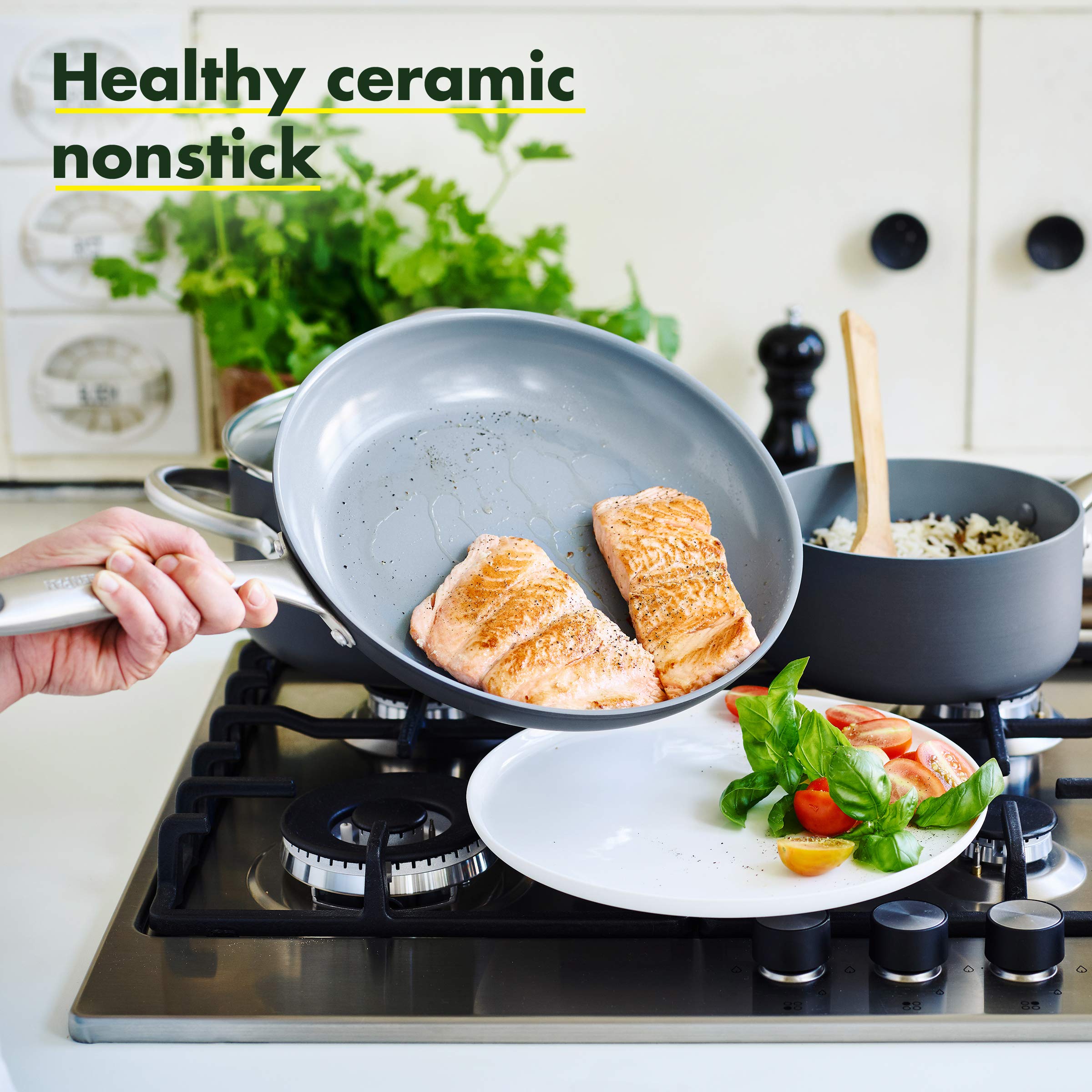 GreenPan Lima Healthy Ceramic Nonstick Cookware Set - 10
