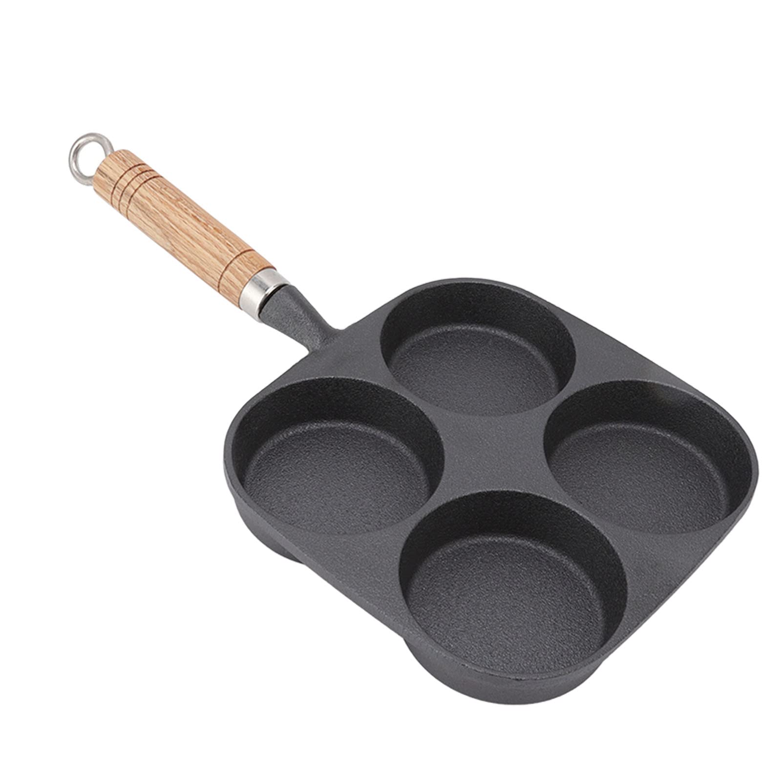 4 Cup Nonstick Egg Frying Pan - Even Heat Distribution with Wooden Handle - Perfect for Omelettes, Breakfast Sandwiches & Burgers - Ideal for Home Kitchen & Camping Cooking