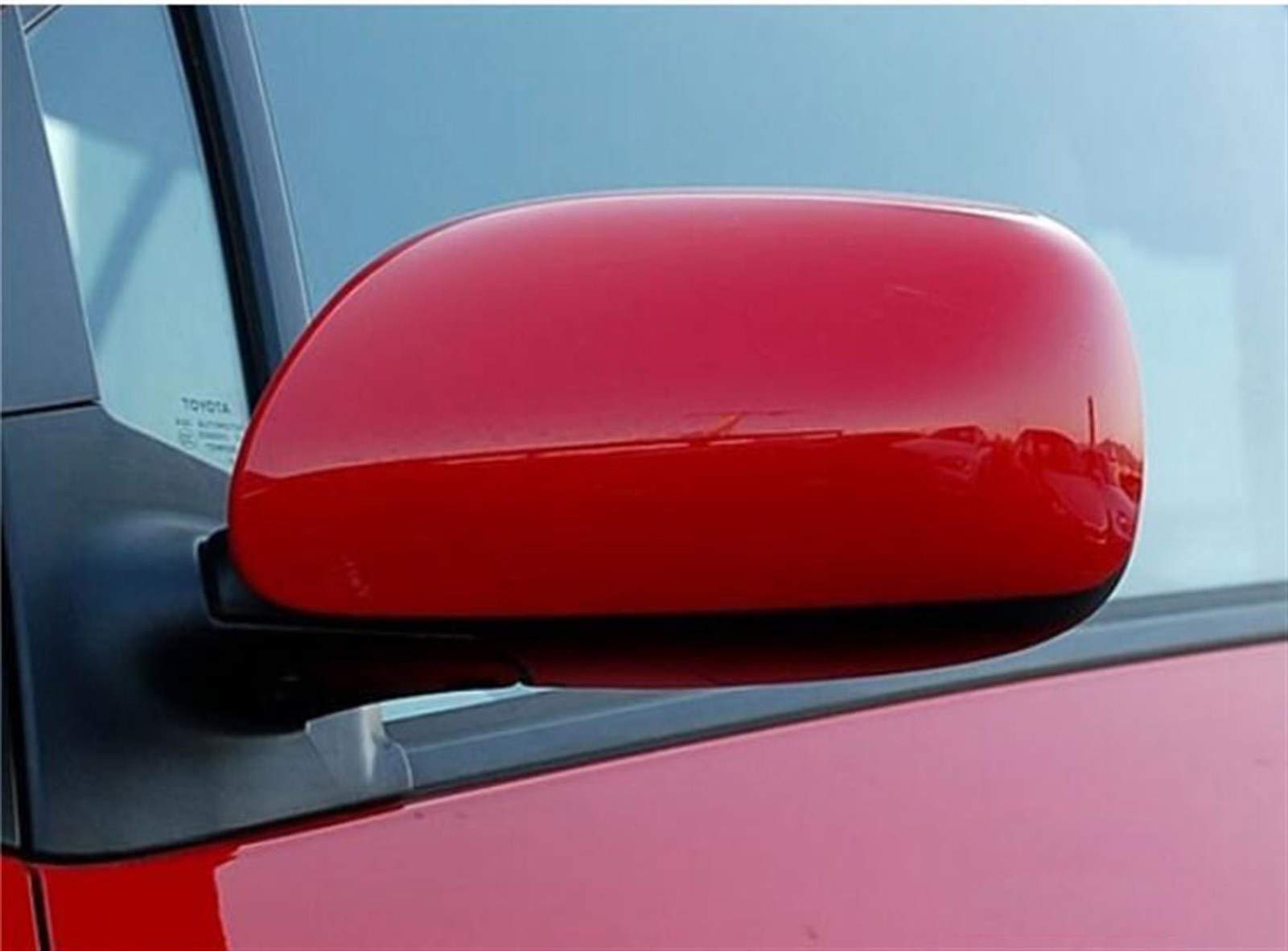 Chrome Side Mirror Cover Caps for Toyota Yaris 2008-2013 - Left Red Rearview Mirror Protector | Durable Exterior Accessories for Car Protection & Style Enhancement