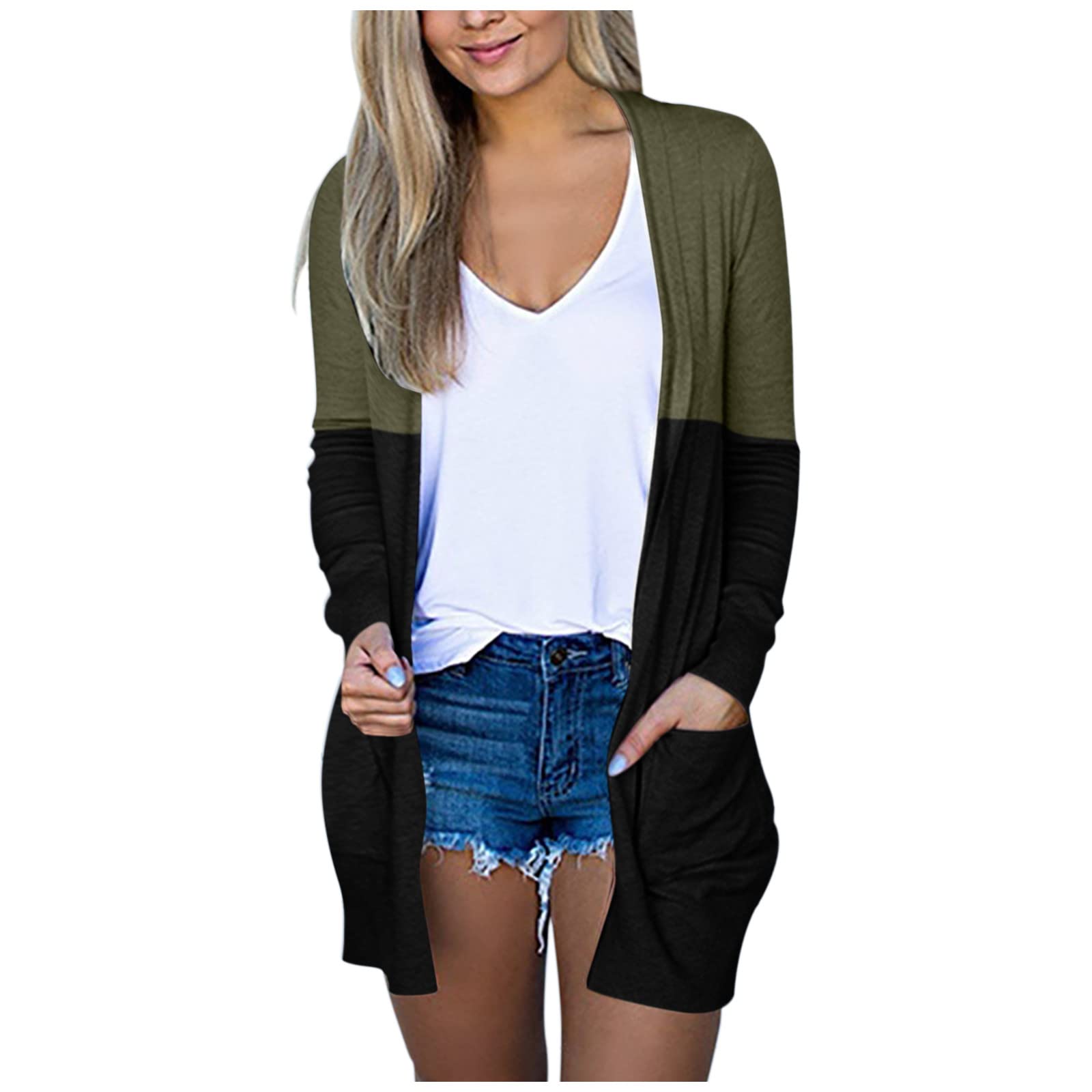 Women's Long Cardigan - Lightweight Open Front Coat with Soft Touch & Flowy Design - Perfect for Casual Wear, Layering, and Office Outfits