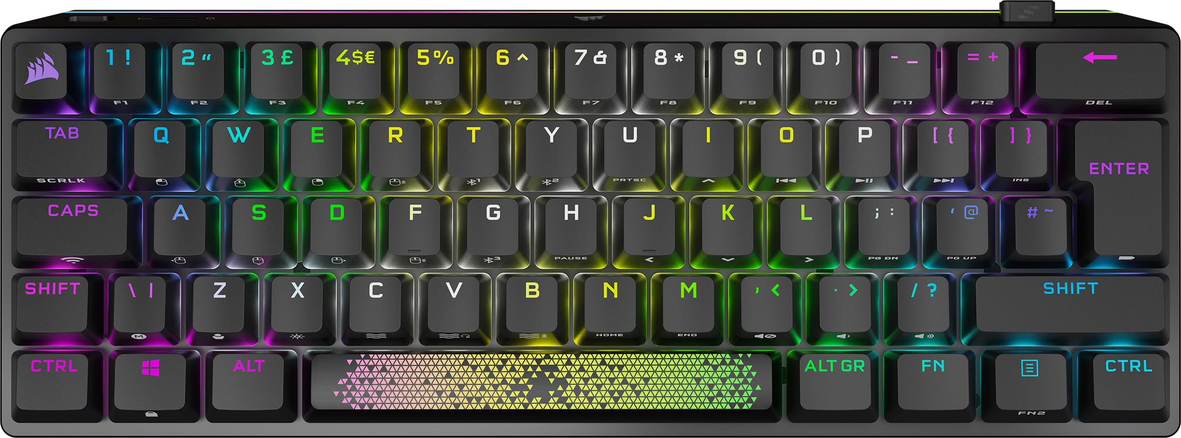 CORSAIR K70 PRO MINI WIRELESS RGB 60% Mechanical Gaming Keyboard - CHERRY MX RED Switches (Hot-Swappable) - PBT Double-Shot Keycaps - iCUE Software - Compatible with PC, Mac, PS5, PS4, Xbox - QWERTY UK Layout - Black | Perfect for Esports, Streaming & Office Work