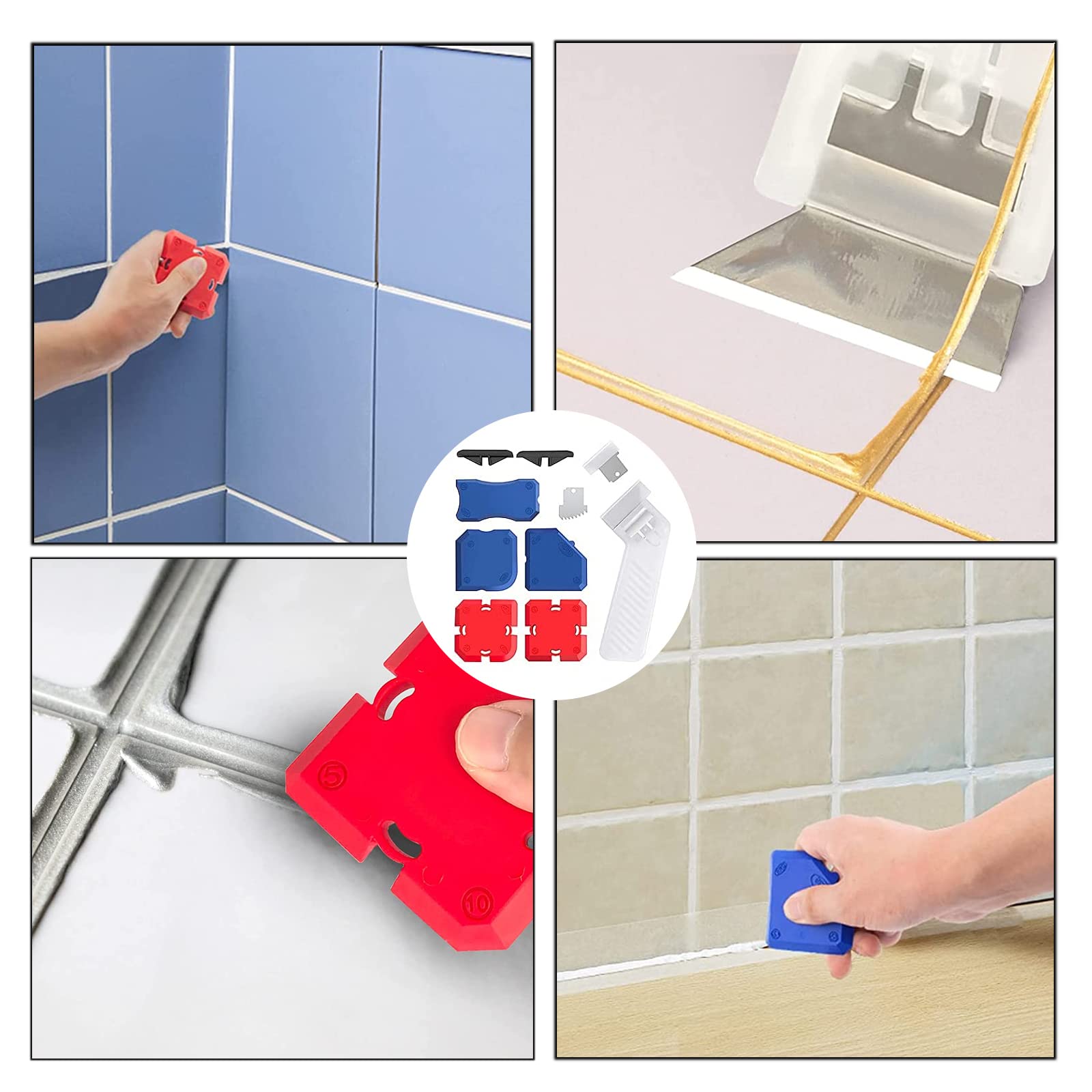 11-Piece Professional Caulking Tool Kit with Sealant Finishing Tools - Easy Silicone Caulking Guides, Caulk Removal & Fill Tools - Perfect for Bathroom, Kitchen & Window Sealing Projects