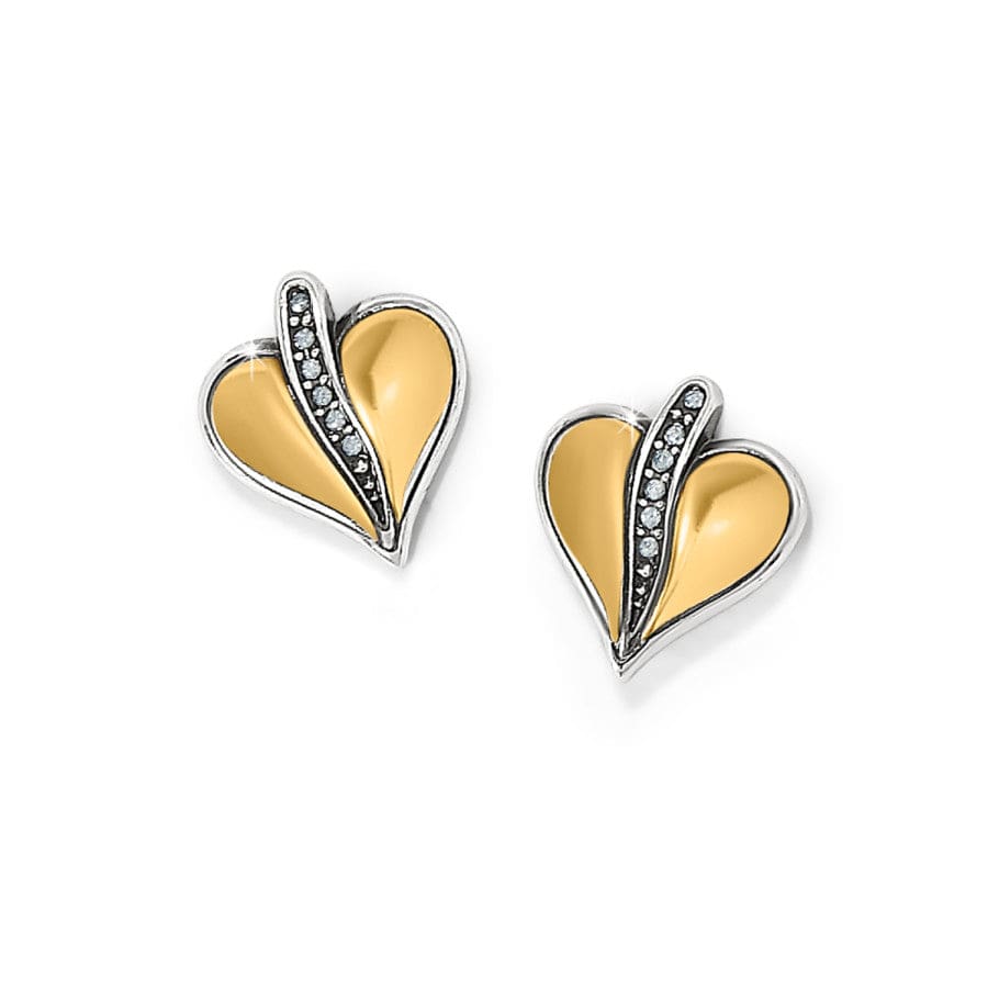 Elegant Two-Tone Heart Post Earrings for Women - Perfect for Valentine's Day Gifts, Anniversaries & Everyday Wear