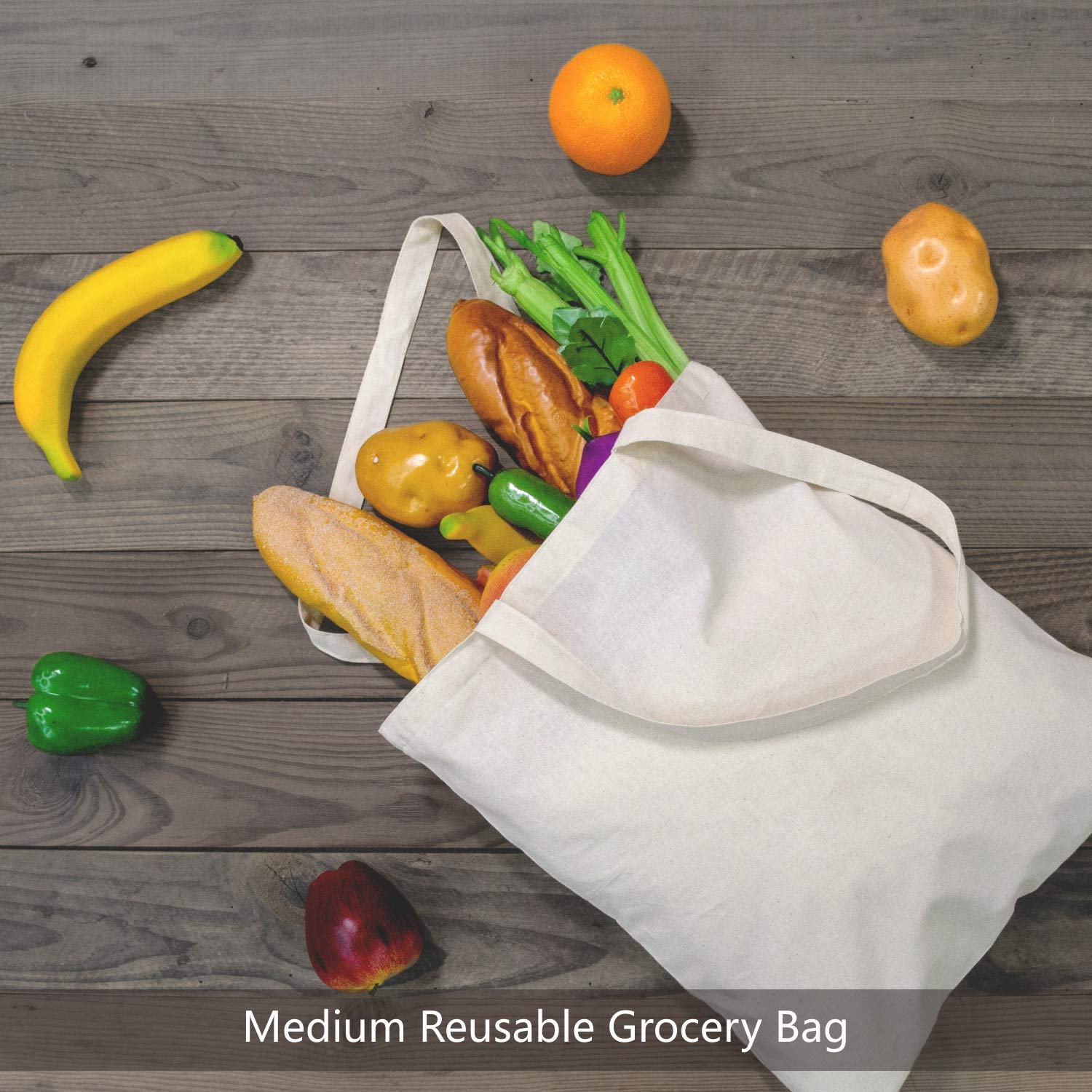 TOPDesign 24-Pack Eco-Friendly Cotton Tote Bags - Lightweight Reusable Grocery Shopping Bags for DIY, Advertising & Promotions | Perfect for Gifts, Giveaways & Events | Great for Groceries, Farmers Markets & Beach Trips