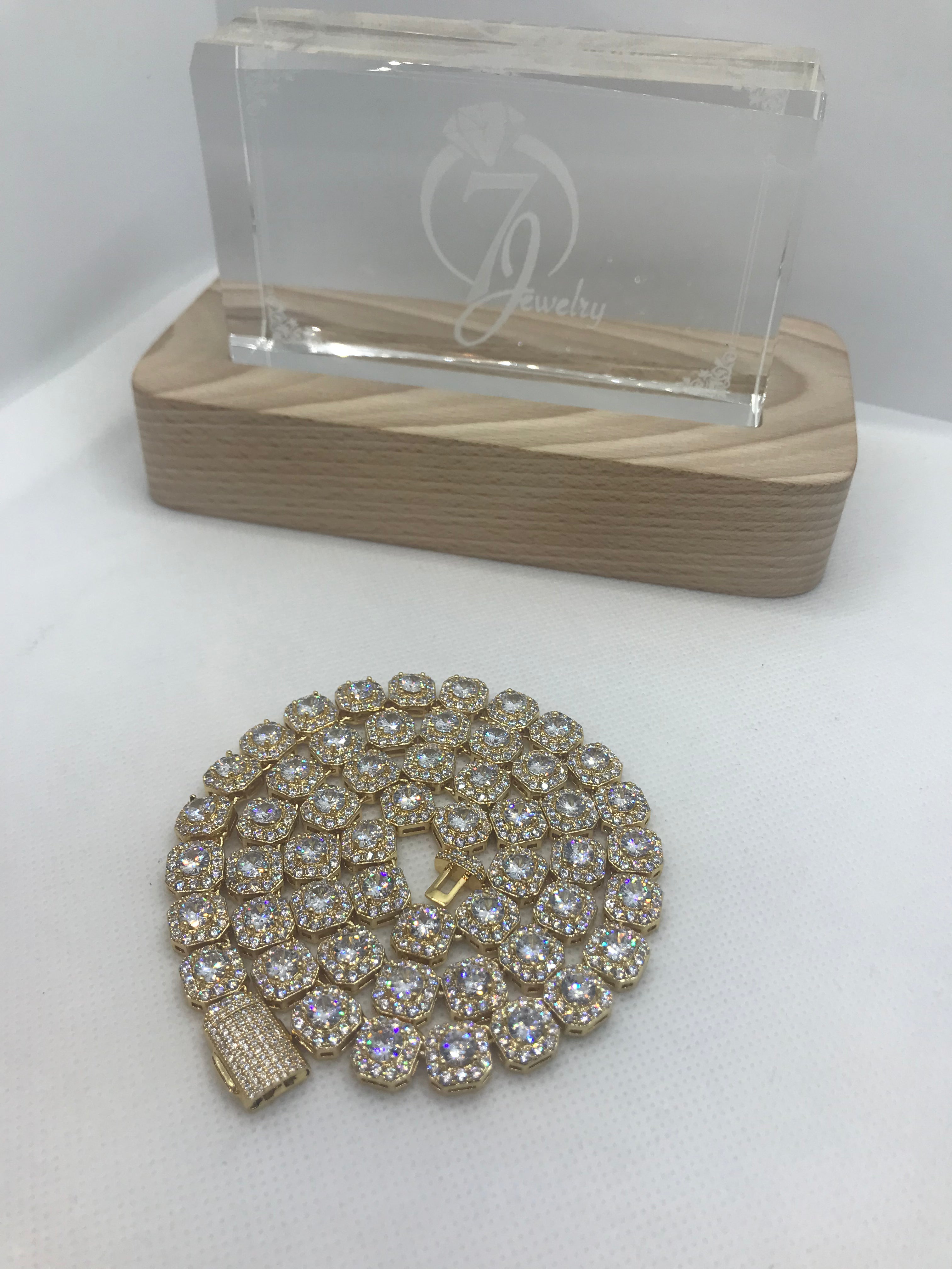 Iced Out Box Chain Necklace for Men - Luxury Hip Hop Jewelry - Perfect for Parties, Gifts & Streetwear Fashion