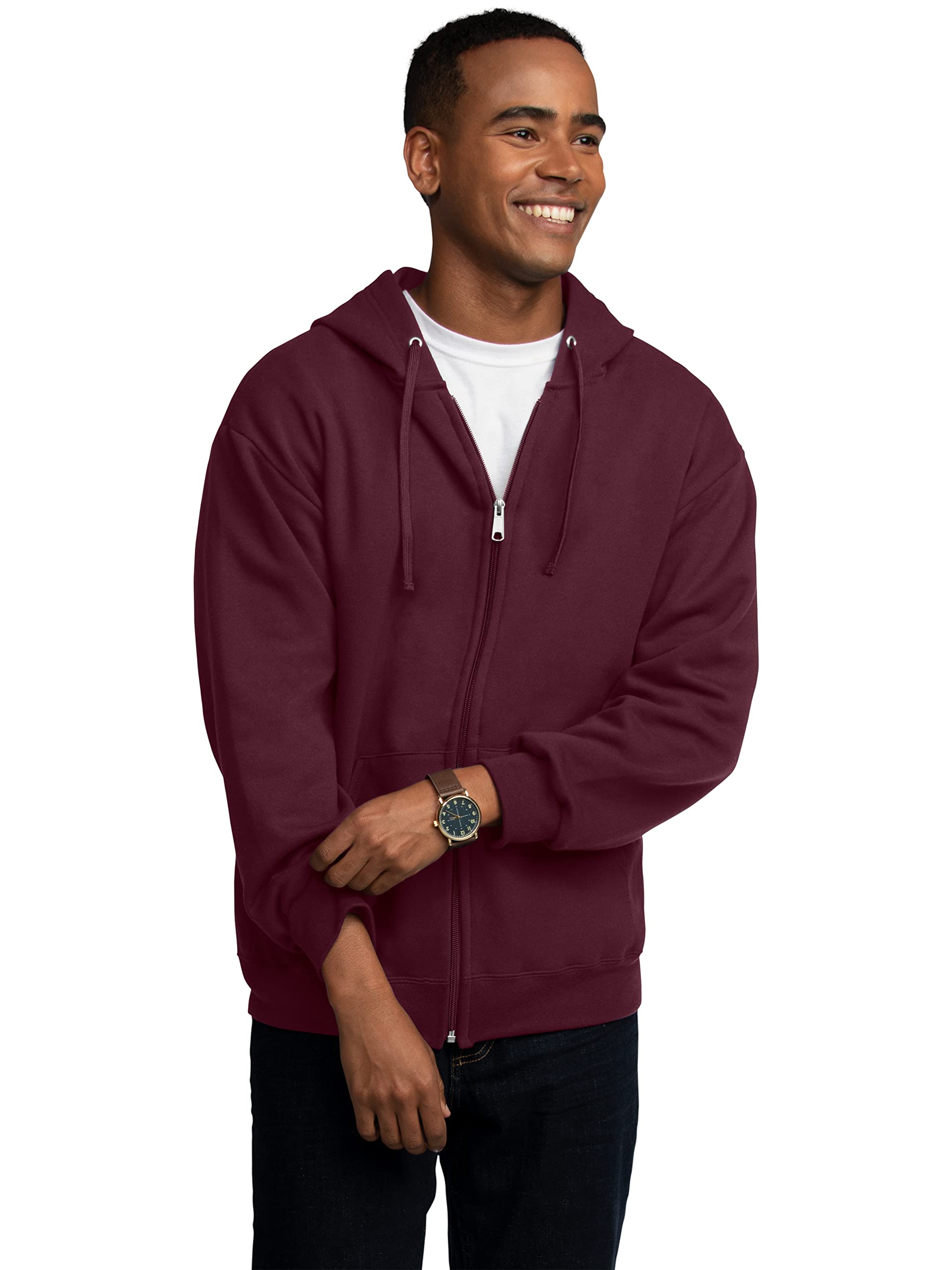 Fruit of the Loom Unisex Adult EverSoft Fleece Full Zip Hoodie Sweatshirt - Cozy & Warm Winter Jacket for Men & Women - Perfect for Outdoor Activities, Casual Wear & Lounge Comfort