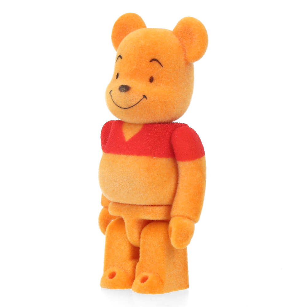Authentic 100% Bearbrick Winnie the Pooh Flocked Collectible Figure - Perfect for Disney Fans, Home Decor & Gift Giving