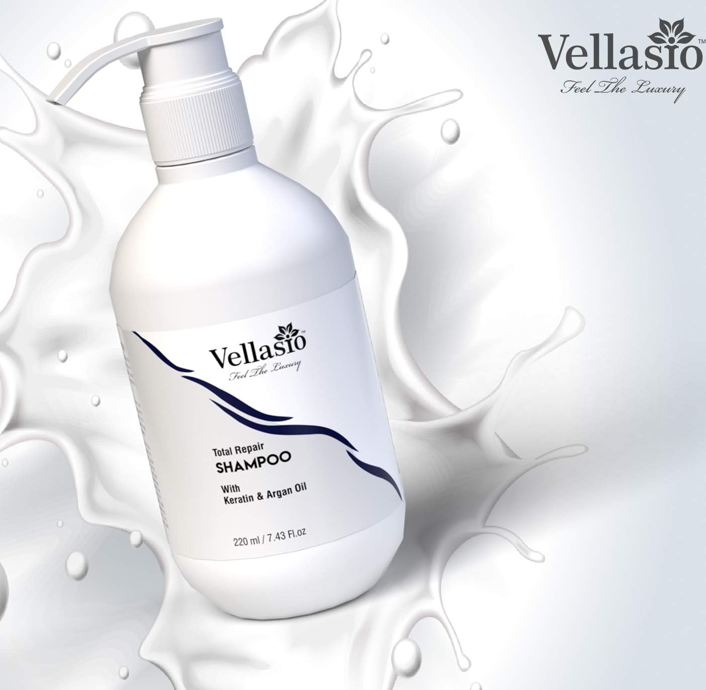 Vellasio Premium Total Hair Repair Shampoo & Conditioner Set with Keratin & Argan Oil - Reduces Hair Fall, Adds Shine & Moisture for Women & Men - Perfect for Daily Use at Home, Salon, or Travel