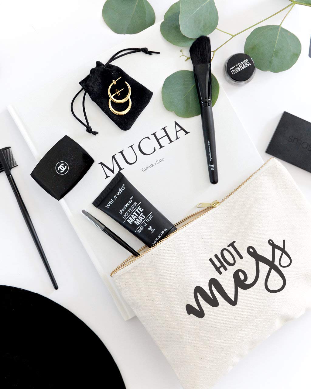 Hot Mess Cosmetic Bag & Travel Makeup Pouch by Cotton & Canvas Co. - Waterproof Organizer for Makeup, Toiletries & Travel Essentials | Perfect for Gym, Vacation & Daily Use